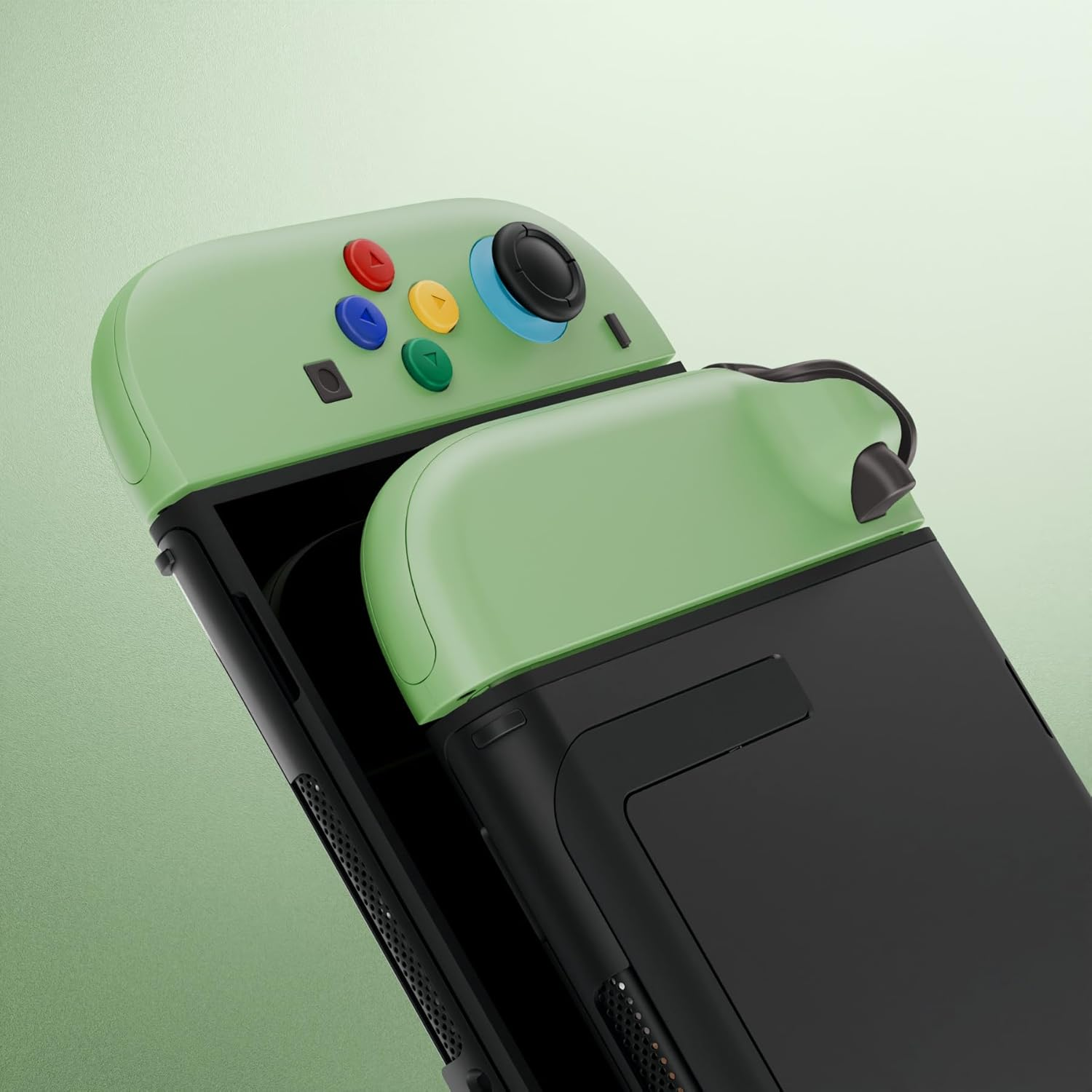 Extremerate DIY Replacement Shell Buttons for Joycon 2, Custom Full Set Housing Case + Decorative Strips + Middle Bracket + Buttons for Nintendo Switch 2 Controller - Deluxe Version - Matcha Green image number 4