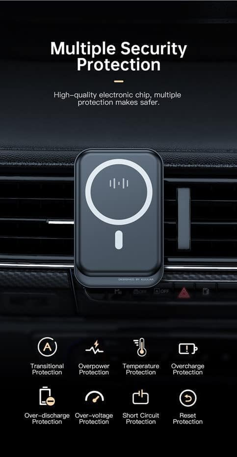 Duky Car Mount Charger Wireless 15W Car Holder for Iphone, Magnetic Car Phone Holder Mount Wireless Fast Charging for Magsafe Charger Fits Iphone 16 Pro Max plus 15 14 13 12 Magnetic Safe Case image number 4