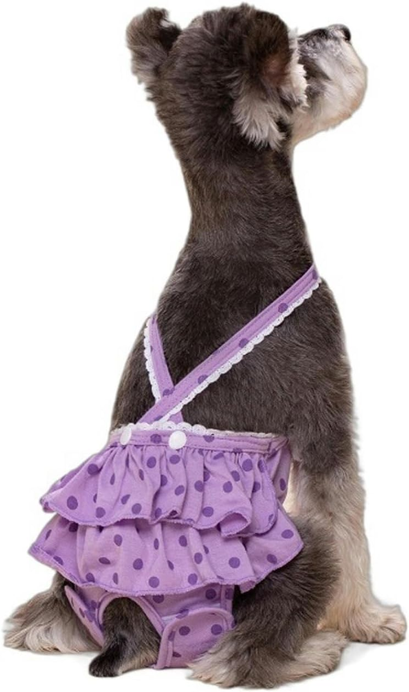 IUOUTG Cotton Dog Diapers Male Washable Dog Diapers Female with Adjustable Strap Pet Underwear Diaper Jumpsuit for Small Girl Dogs in Period Heat