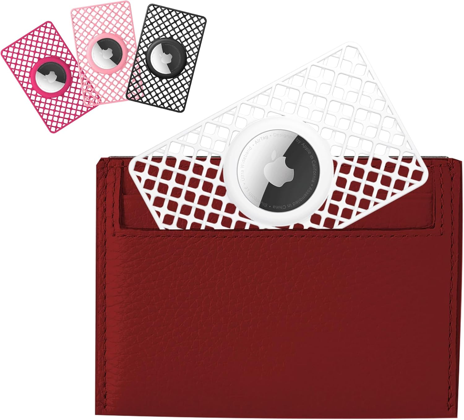 WALNEW 4 Pack Airtag Wallet Holder, Slim Air Tag Wallet Card Case, 0.1 Inch Thickness Ultra Thin Airtag Holder for Purse, Backpack, Clutch, Handbag (4 Colors)