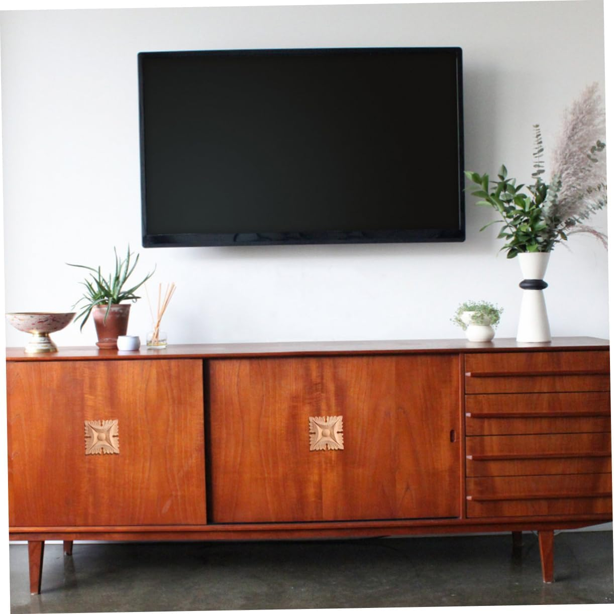 KICHOUSE 4Pcs Wood Decals Architectural Door Casing Decorative Molding Corner Trim Home Hardwood Timber Wall Decals Wall Mirror Decor Furniture Appliques Door Decoration Square Room Wooden image number 3