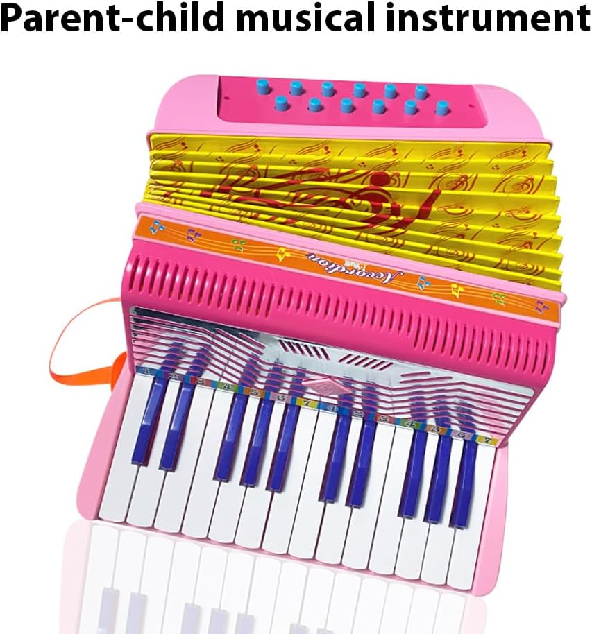Mini 24-Key 12-Bass Accordion ABS Material with Buckle Musical Instrument for Beginners Lightweight Button Accordion Hand-Eye Coordination Stage Performance image number 1