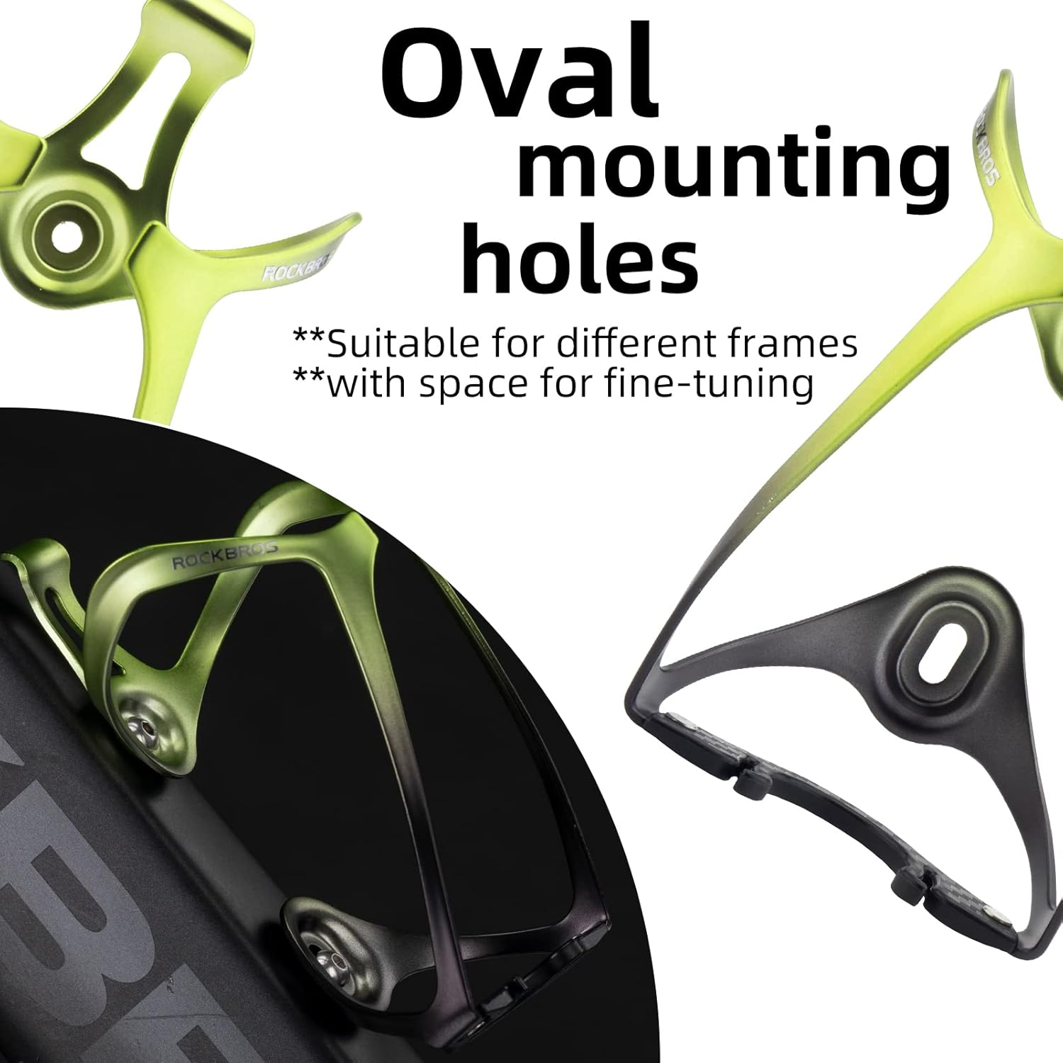 ROCKBROS Bike Water Bottle Holder Lightweight Bicycle Water Bottle Cage Aluminum Alloy Bike Cup Holder Bike Accessories Green image number 1