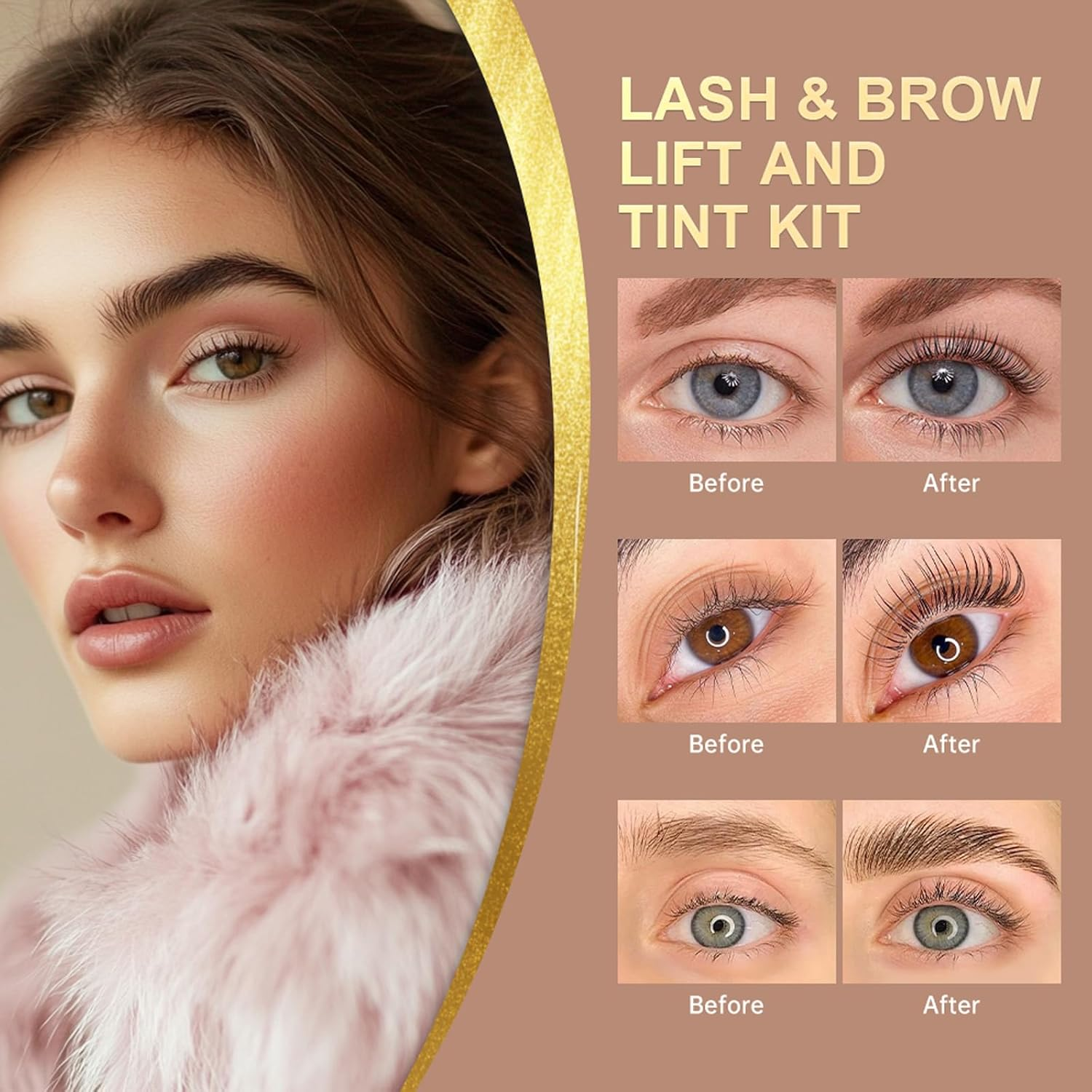 Lash Lift Kit - Eyebrow Lamination, Professional Eyelash & Brow 2 in 1 Perm Set, Eyebrow Lift Kit, Fuller & Thicker Brows Suitable for Salon & Home Use, Lasts for 4-6 Weeks (BLACK) image number 4