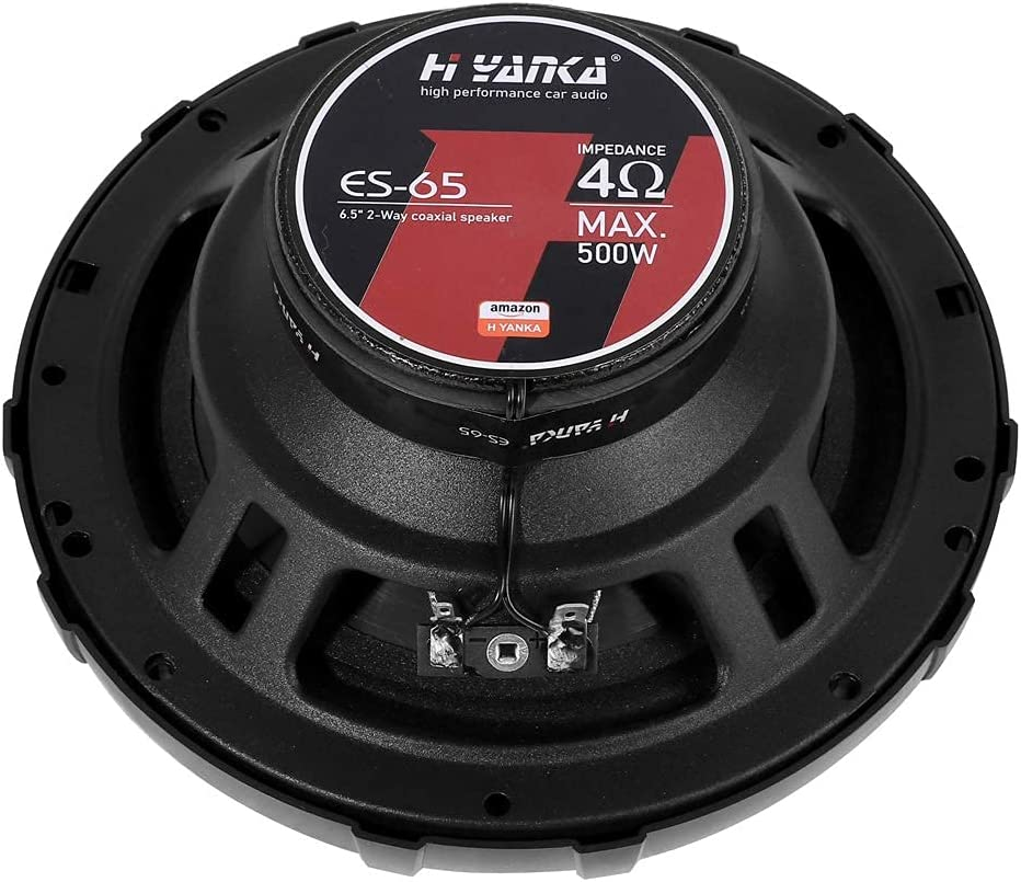 H YANKA 6.5 Car Speakers, Full Range Stereo 500 Watt Max 2-Way Coaxial Car Audio Speakers, Professional Car Door Speakers, Sound Stereo and No Distortion, Y30 Magnet Woofer and Ndfeb Tweeter （1 Pair） image number 4