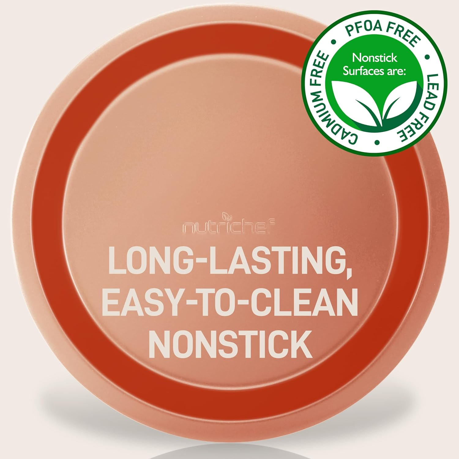 Nutrichef 10-Piece Nonstick Oven Baking Pan Set - Premium Carbon Steel Bakeware W/Cookie Sheets, Loaf & Cupcake Pans, Perforated Crisper Pans, round & Square Roasting Pans, Easy to Clean - Copper