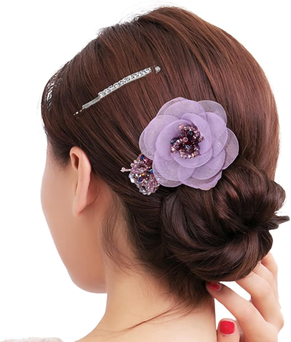 8 Pcs Clear Rhinestone Bobby Pin Crystal Hair Pin Metal Hair Clips Luxury Bling Diamond Barrettes Wedding Bridal Shower Hair Accessories Decorations for Lady Women Girls,,4 Styles, Gold / Silver image number 3