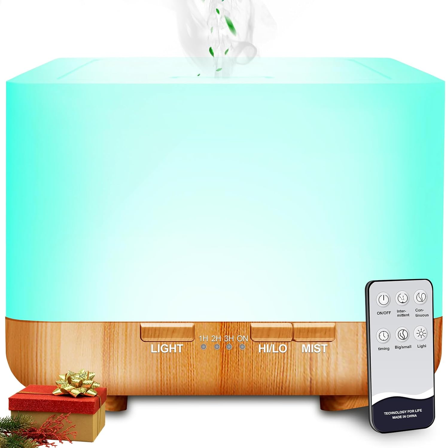 Sunfuny Essential Oil Diffuser, 600Ml Aromatherapy Diffuser Mini Air Humidifier with Remote, Ultrasonic Aroma Oil Vaporizer, Small Fragrance Cool Mist Humidifier with 7 LED Lights for Home, Xmas Gift image number 4