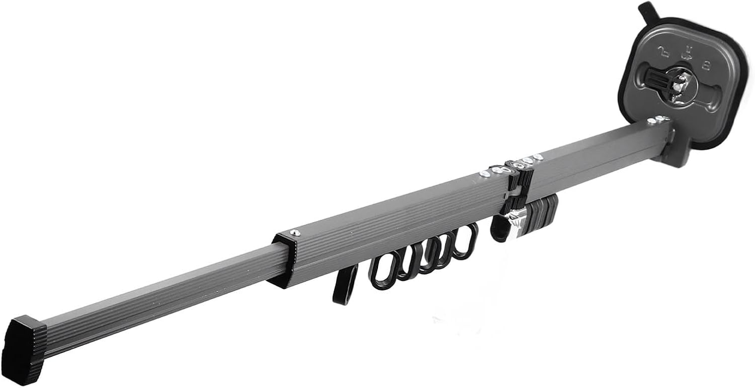 Omabeta 1PCS Double Fold Clothes Drying Rack Wall Mount with Strong Suction Cup, Space Saver Retractable Clothes Hanger Rack with 360 Rotation Lockable Buckle for Balcony Laundry Travel image number 6