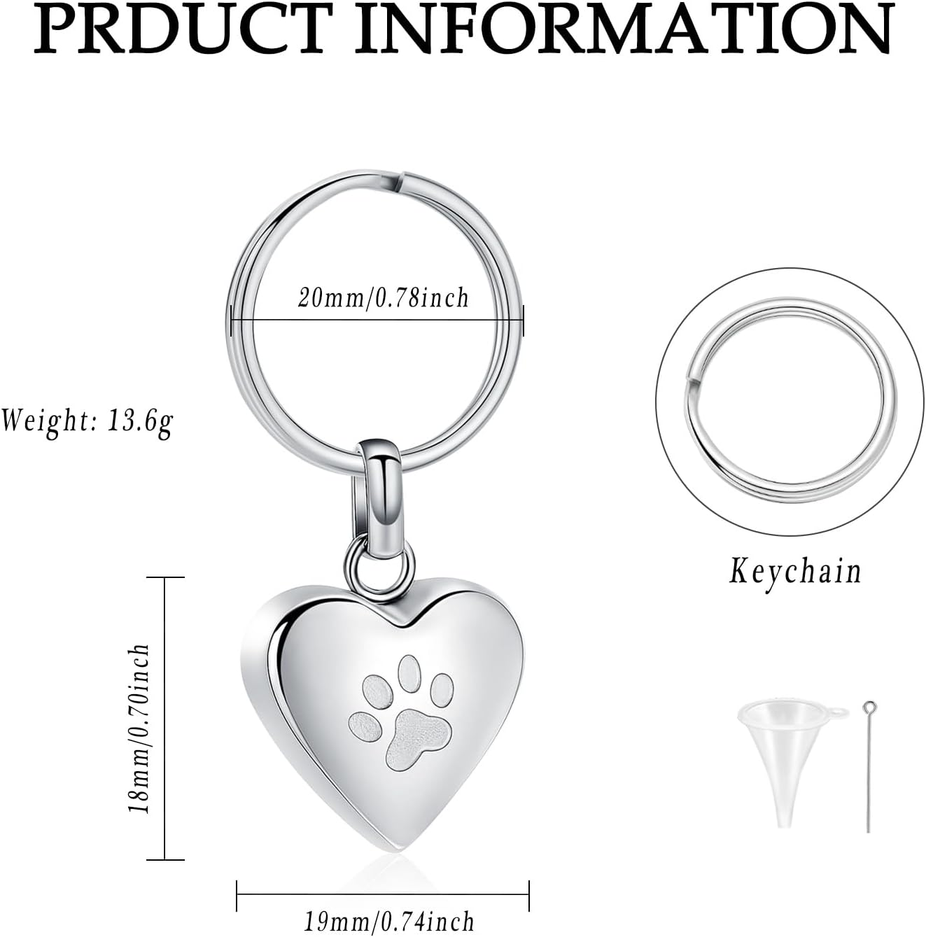 VCCWYQK Cremation Urn Keychain for Pet Ashes, Cremation Jewelry for Human Ashes Dog Cat Cremation Keepsake Memorial Urn Keychain Ash Holder for Pet image number 1