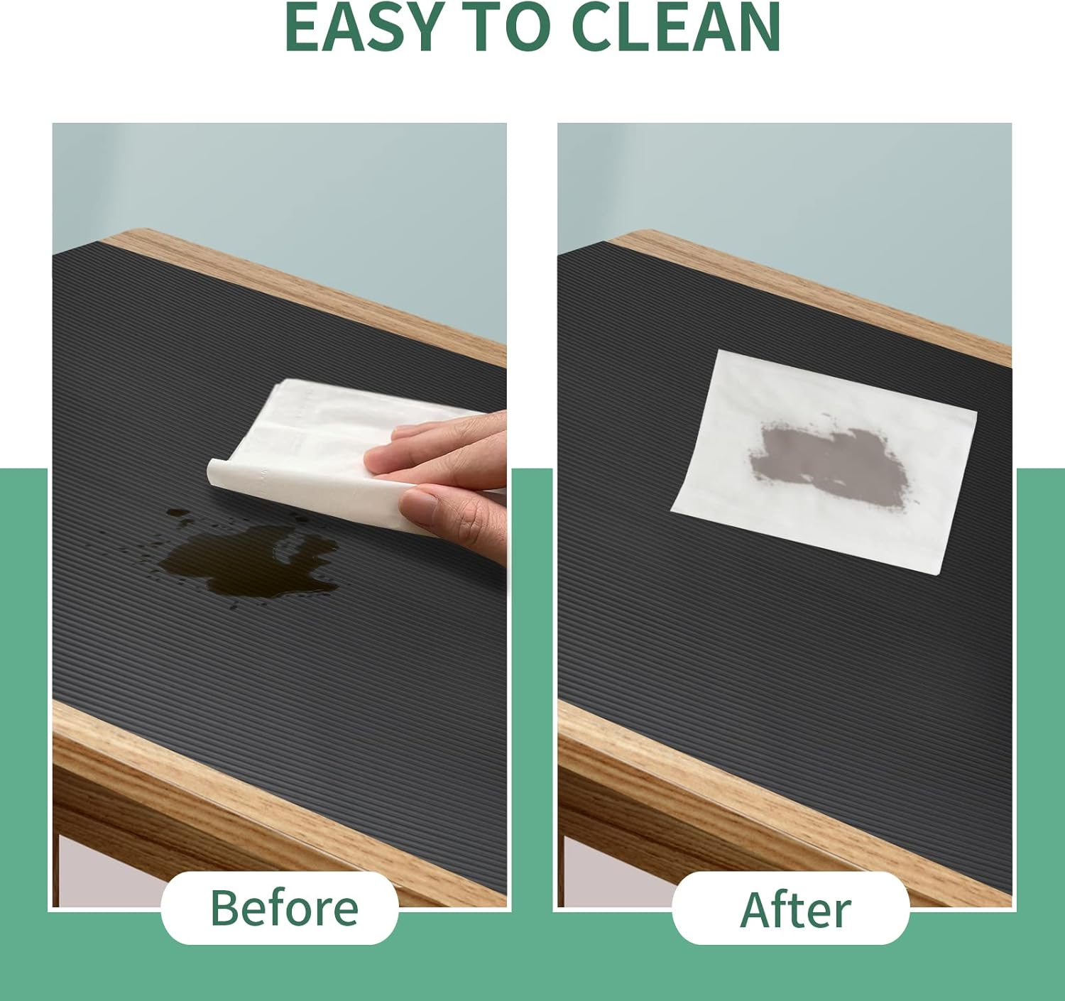 Drawer Liners, Non-Adhesive Cupboard Liner, Waterproof Anti-Slip BPA Free Kitchen Cabinet Refridge Fridge Shelf Liner Mats Sink Protector Strong Durable for Shelves Pantry(Black/12In X 120In) image number 3