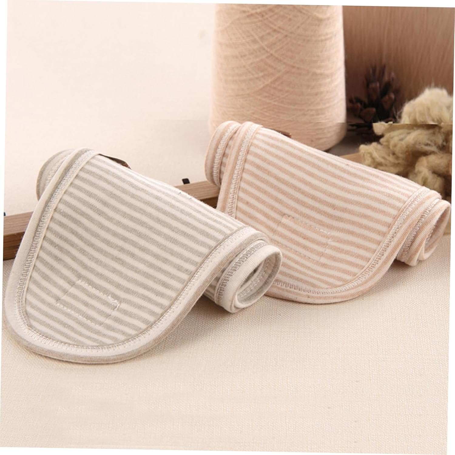 4Pcs Baby Belly Band Navel Belt Infant Umbilical Band Beige Newborn Abdominal Support for Boys and Girls image number 2