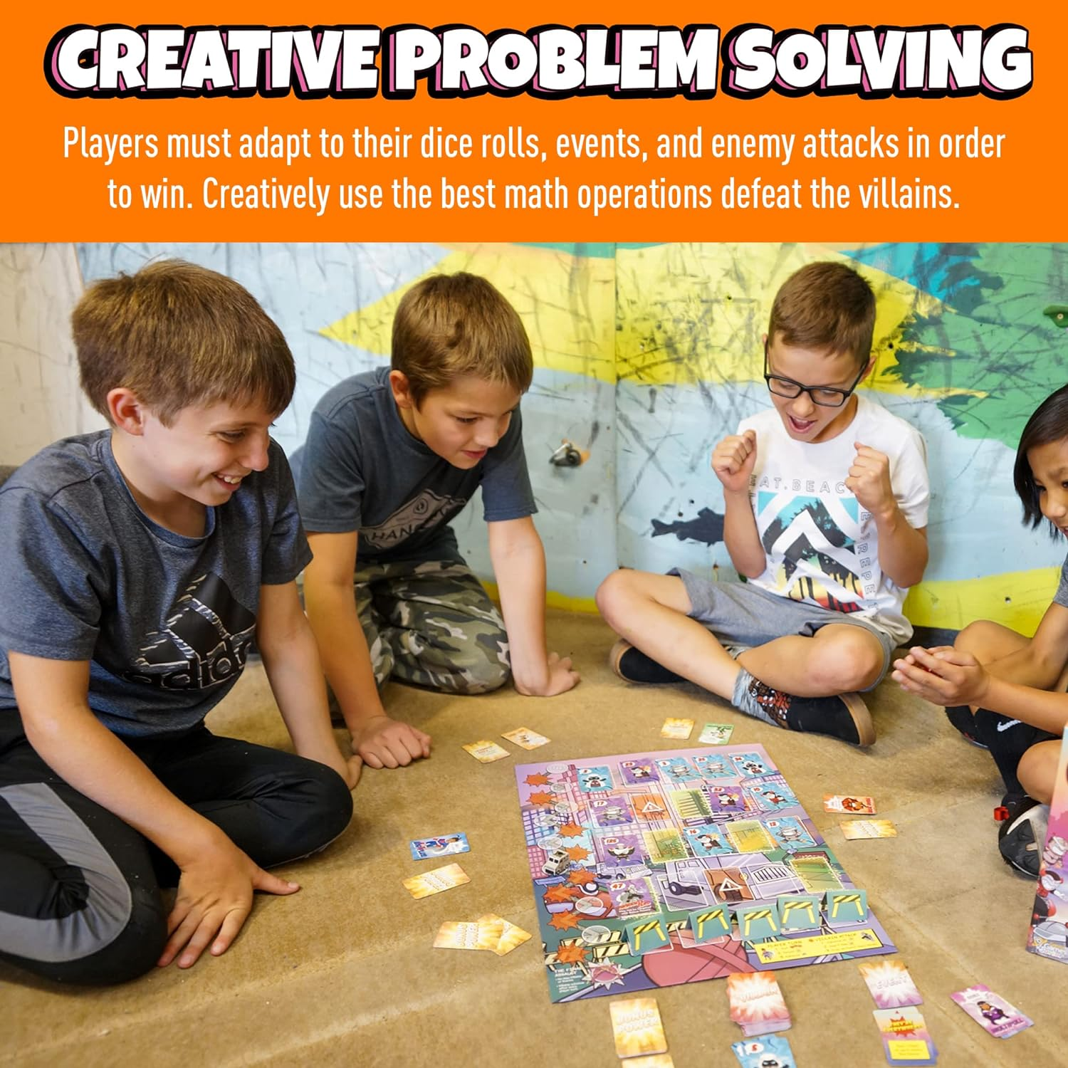 Genius Games Outnumbered: Improbable Heroes | Cooperative Superhero Math Game | 1-6 Players | Ages 10+ image number 4