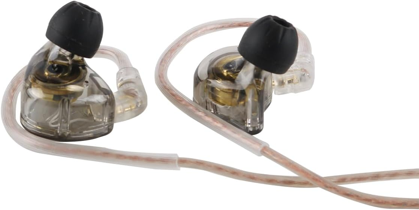 Laroal in Ear Monitors for Musicians, IEM Earbuds, Earphones with Deep Bass, Driver, over Ear Headset for Musicians Stage (Clear Grey with Microphone) image number 5
