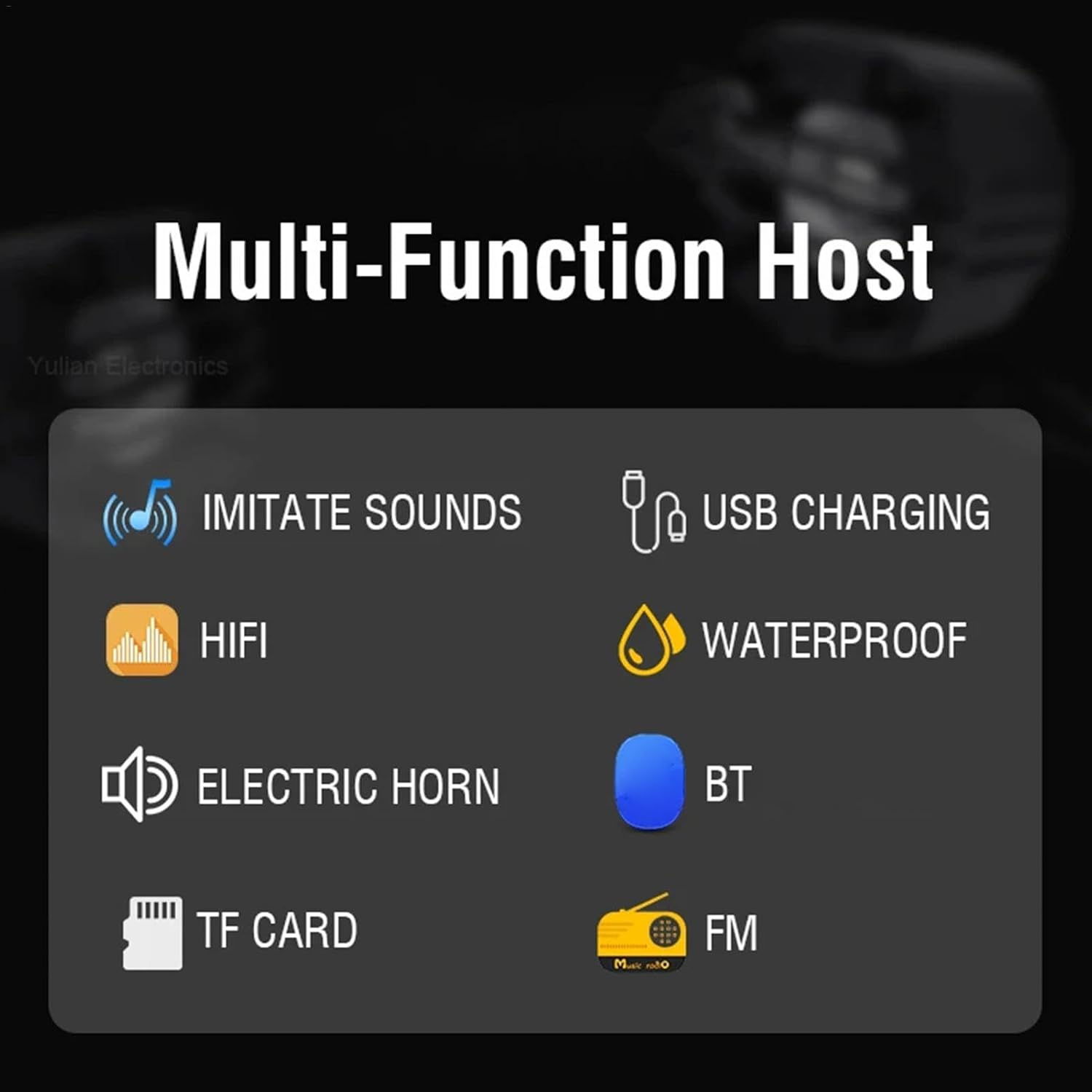 Motorcycle Stereo System - Portable Handlebar Mount Speakers Sound,Weatherproof Radio Amplifier, Hifi Sound Audio Amp System, Motorcycle Stereo for Motorbike image number 2