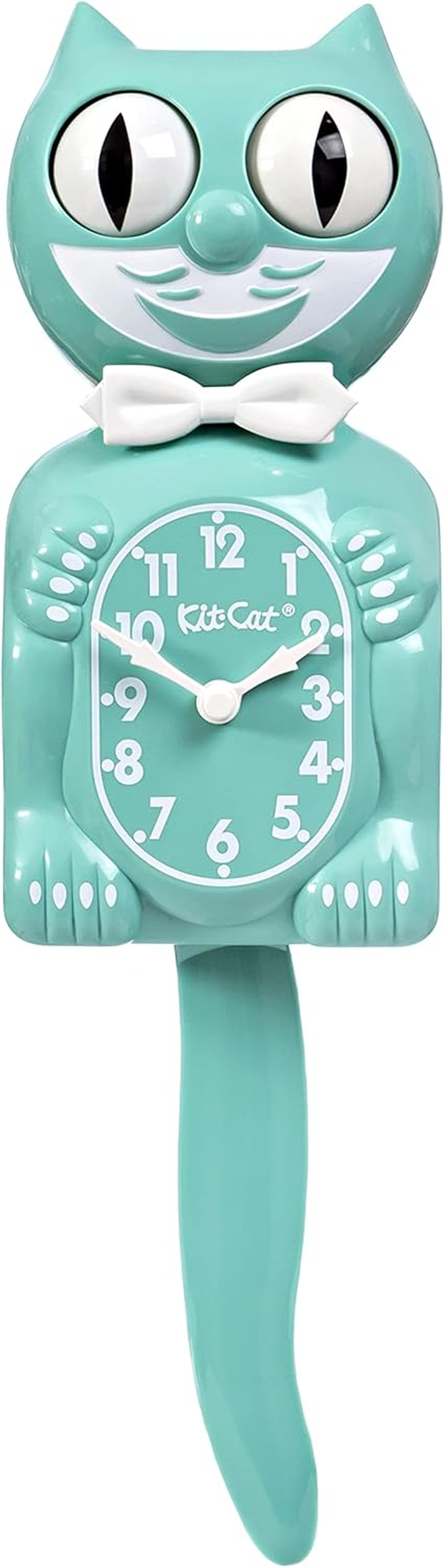 Kit Cat Klock&reg; Limited Edition White - Iconic Retro Cat Clock with Moving Eyes and Tail, Battery Operated Wall Clock, Made in USA, Perfect for Home Decor, Modern Clock, Unique Gift image number 4