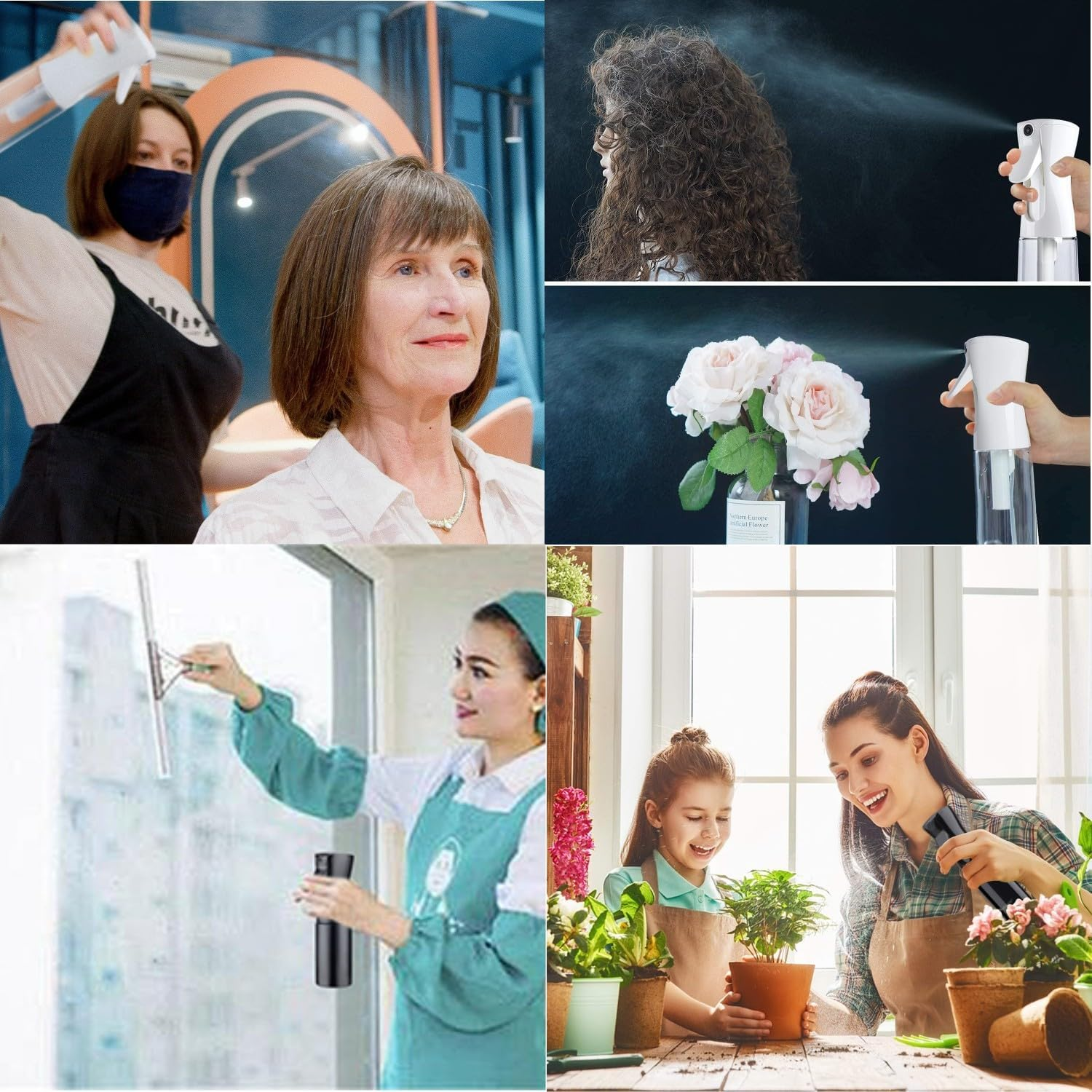 Water Spray Bottles Hair Spray Bottles Mist Sprayer Fine Plant Mist Spray Bottle Fine Continuous Spray Water Bottle, Fine Mist Spray Bottles for Hair, Plants, Cleaning, 200Ml, Set of 2 image number 4