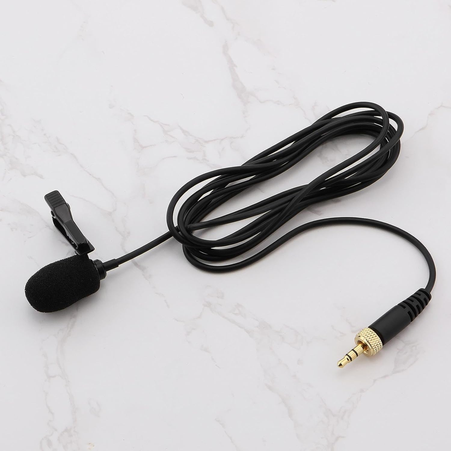 3.5Mm TRS Omnidirectional Lavalier Microphone Wireless Audio Microphone with Sponge Cover Compatible with Sennheiser EW100 EW300 EW500 SK100 1.5M image number 1