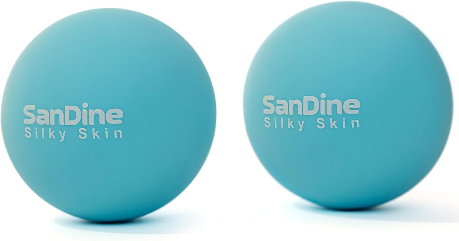 Lacrosse Massage Balls for Deep Tissue Massage - Release Tension Relieve Muscle Soreness Enhance Mobility - Ideal for Myofascial Release Trigger Point Therapy - 2Pack Yoga Balls by Sandine (Blue)