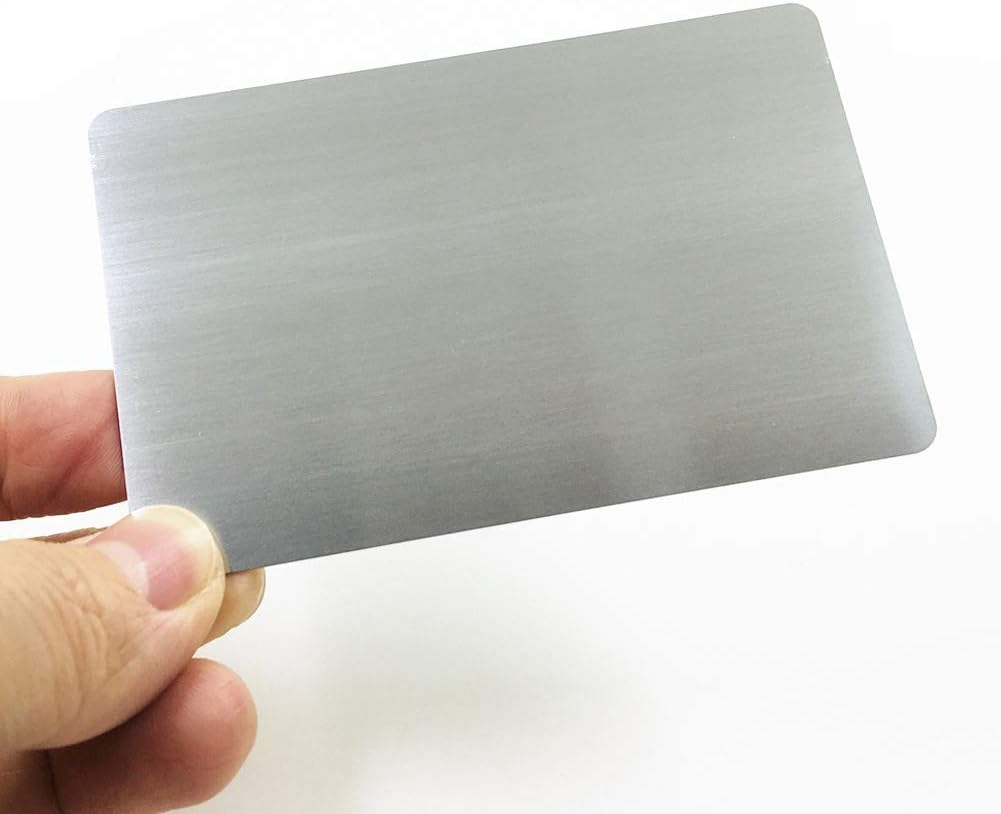 304 Stainless Steel Thick 0.5Mm Metal Business Cards Blank Tablet 86X54Mm Pack of 10PCS (Silver Brushed Finishing, Blank) image number 1