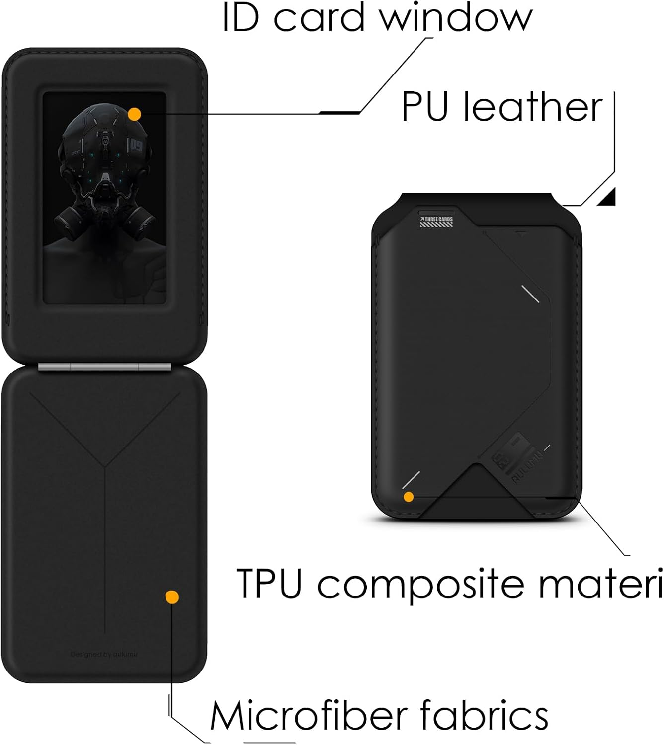 Aulumu G02 [2-In-1] Magnetic Wallet & Adjustable Stand, Card Holder Compatible with Magsafe, Open ID Window, Magnetic Phone Wallet Stick on for Iphone 16/15/14/13/12 Series, Black image number 4