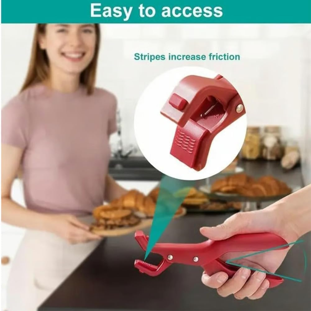 Hot Plate Gripper Tongs, Safely Moving Hot Plates, Heat Resistant Silicone Tong Non-Slip Anti-Scald Bowl Clip for Moving Hot Plate or Bowls Multi-Function Anti-Scalding Dish Plate Gripper,Red QFFAFAR image number 3