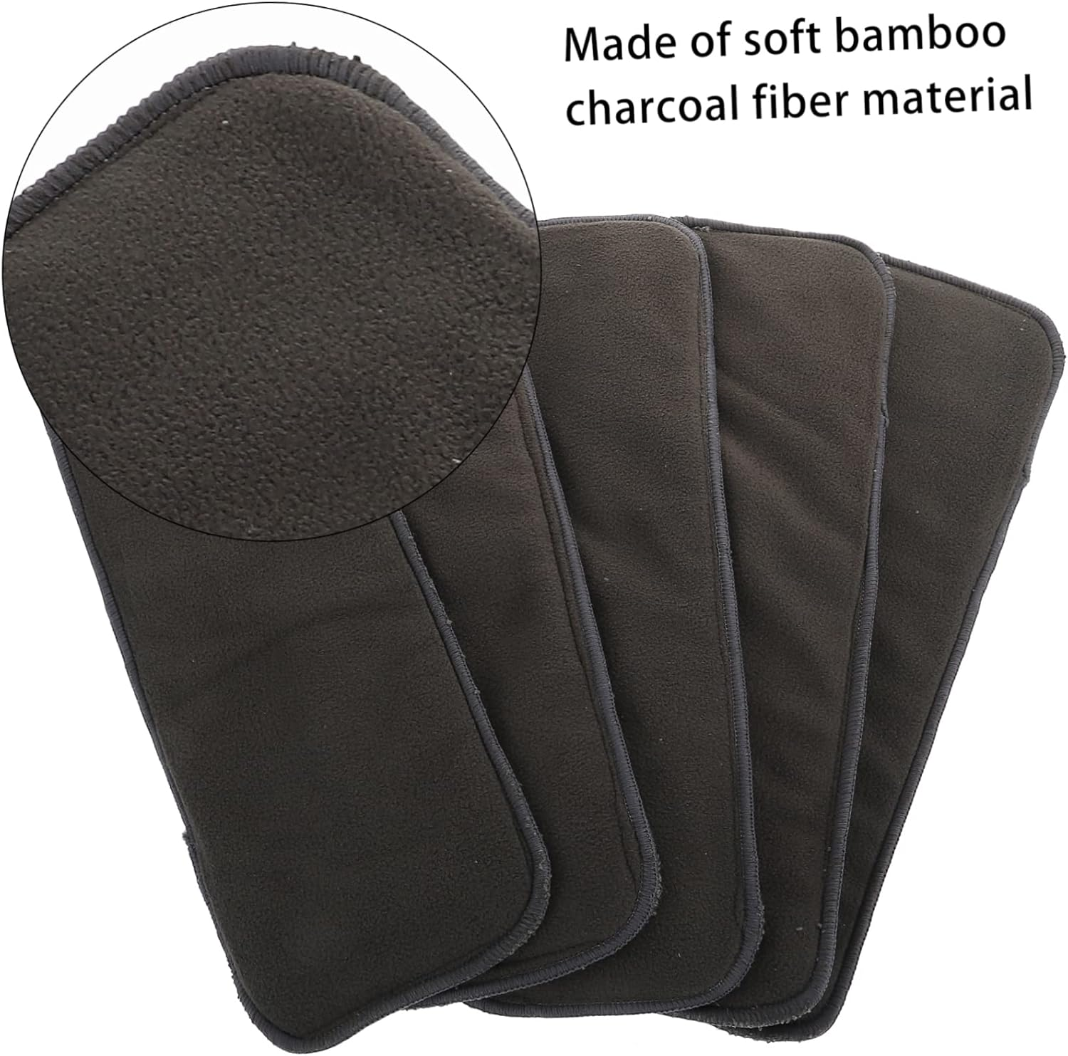 Kisangel 5Pcs Bamboo Charcoal Diaper Liner Washable Nappy Pad Changing Pad Comfortable Breathable Pack