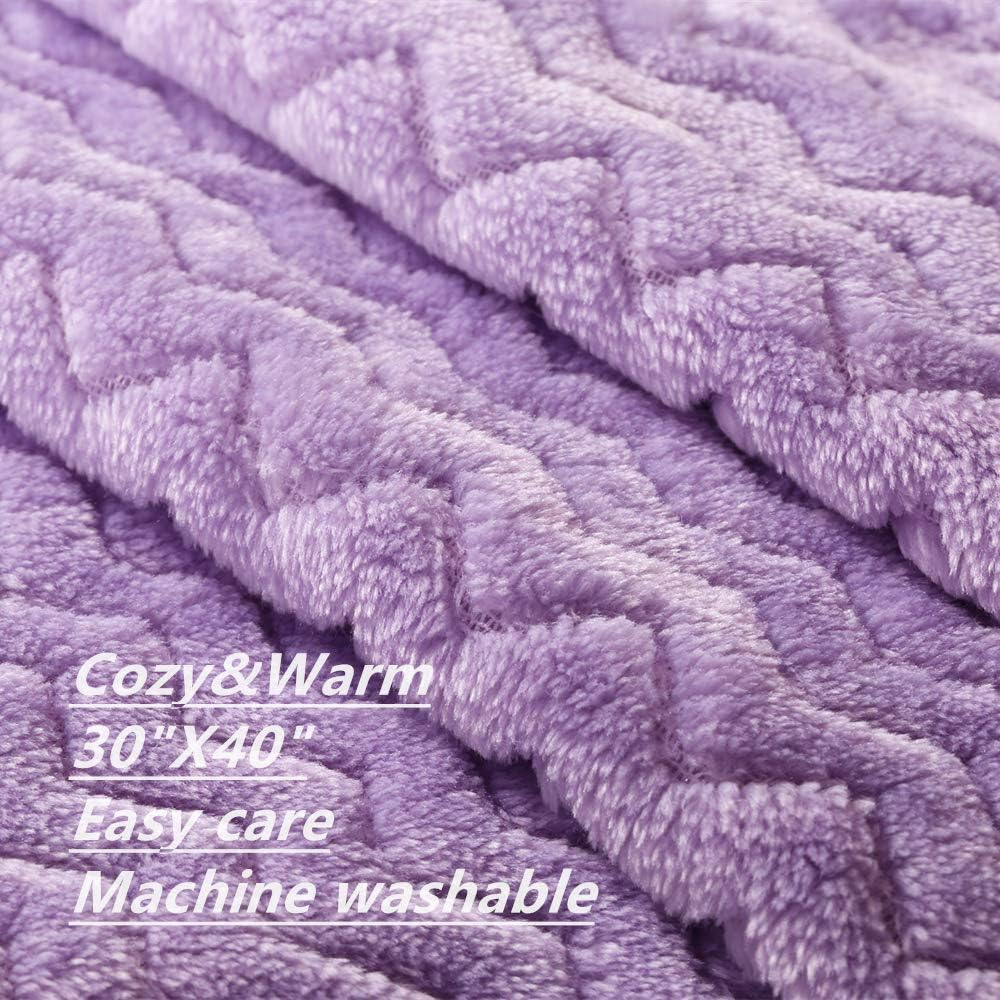 CREVENT 76X102Cm Light Cozy Plush Fluffy Warm Fleece Stroller Blanket for Girl Infant Toddler Crib Cot Stroller (Wave Lanveder) image number 2