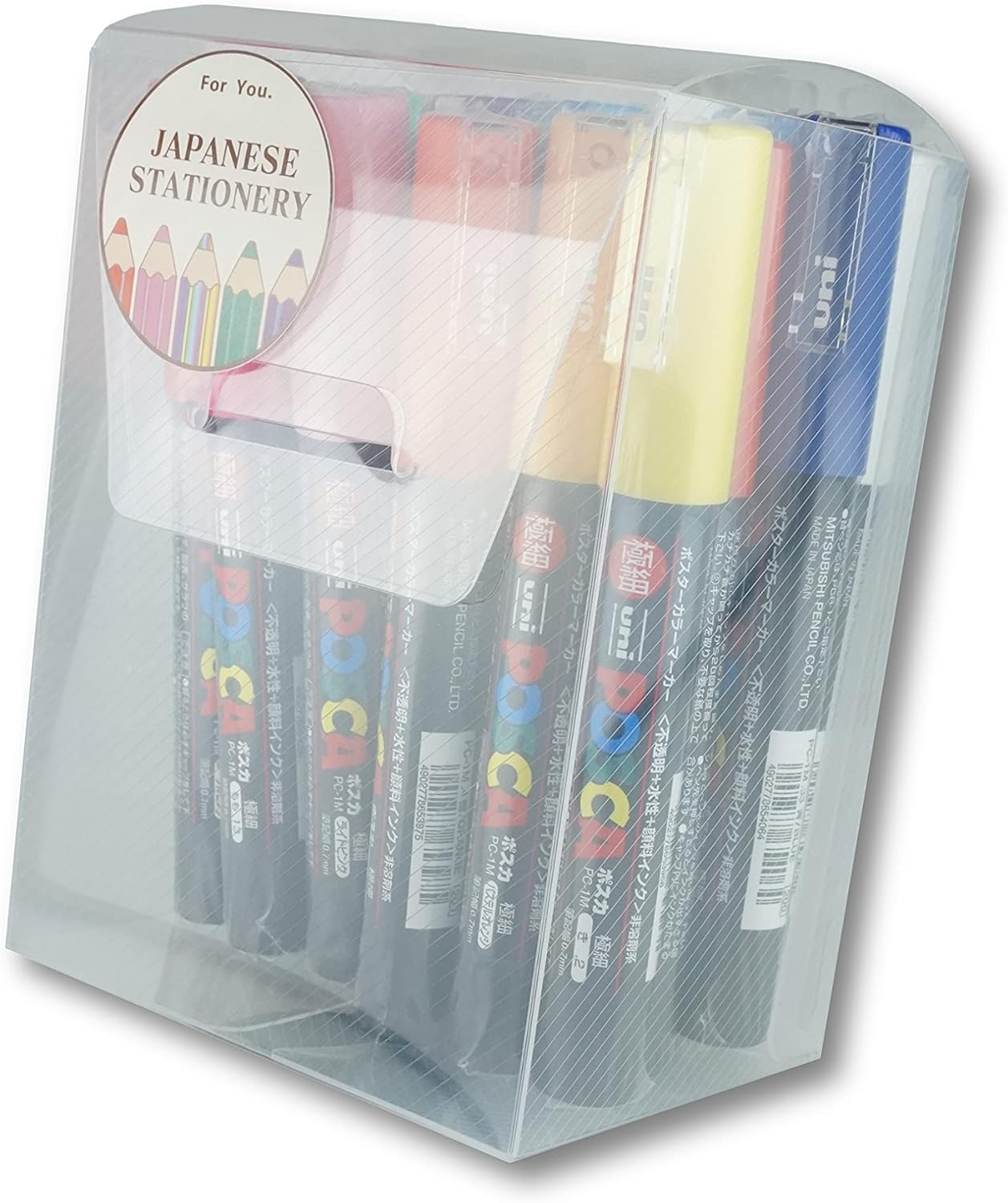 Posca Paint Markers Pen 21 Colors Set Extra Fine Point PC1M Japanese Stationery Marking Pen, W/Original Pen Case Made in Japan image number 1