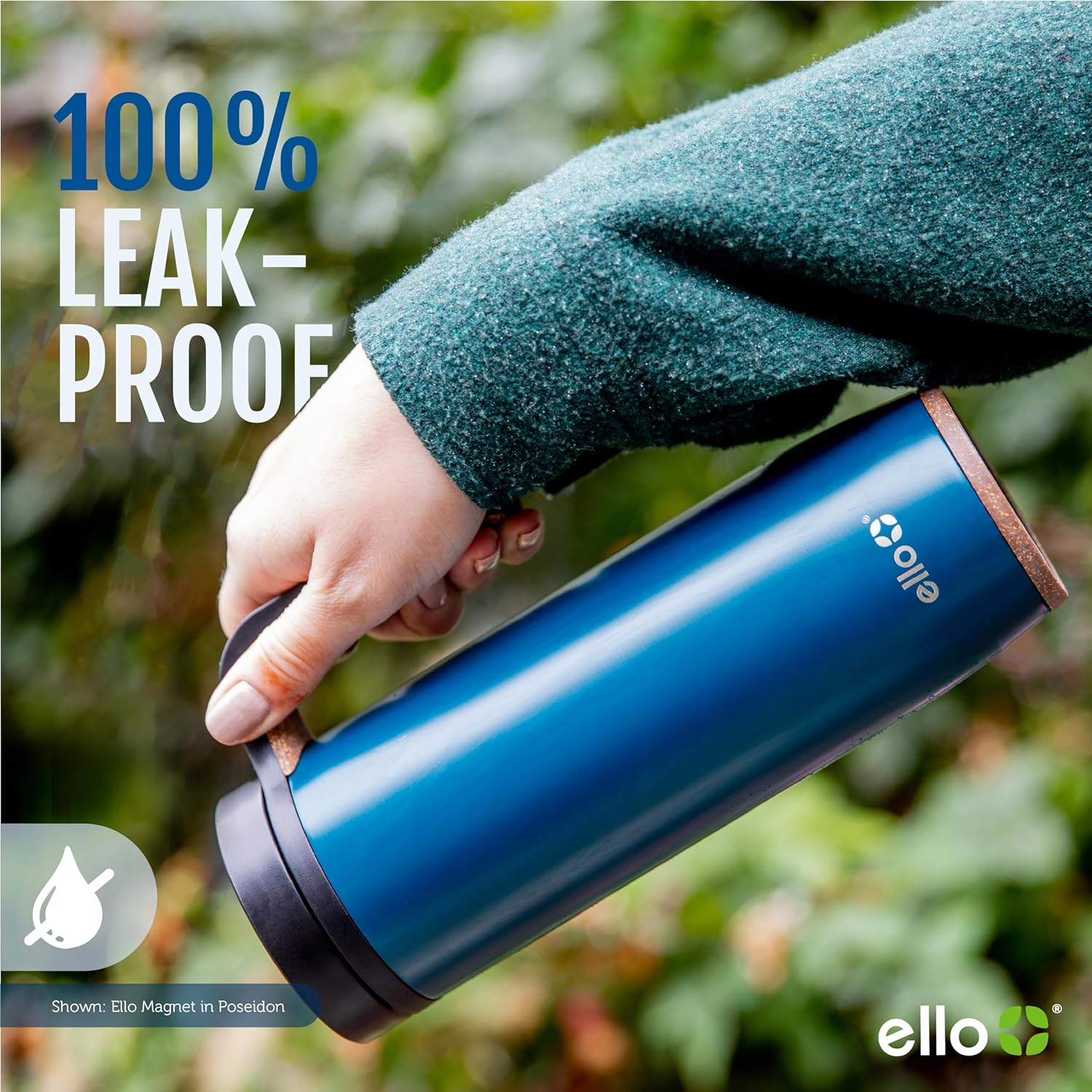 Ello Magnet 18Oz Vacuum Insulated Stainless Steel Travel Mug with Side Handle and Leak-Proof Slider Lid and Built-In Coaster, Keeps Hot for 5 Hours, Perfect for Coffee or Tea, Bpa-Free image number 6
