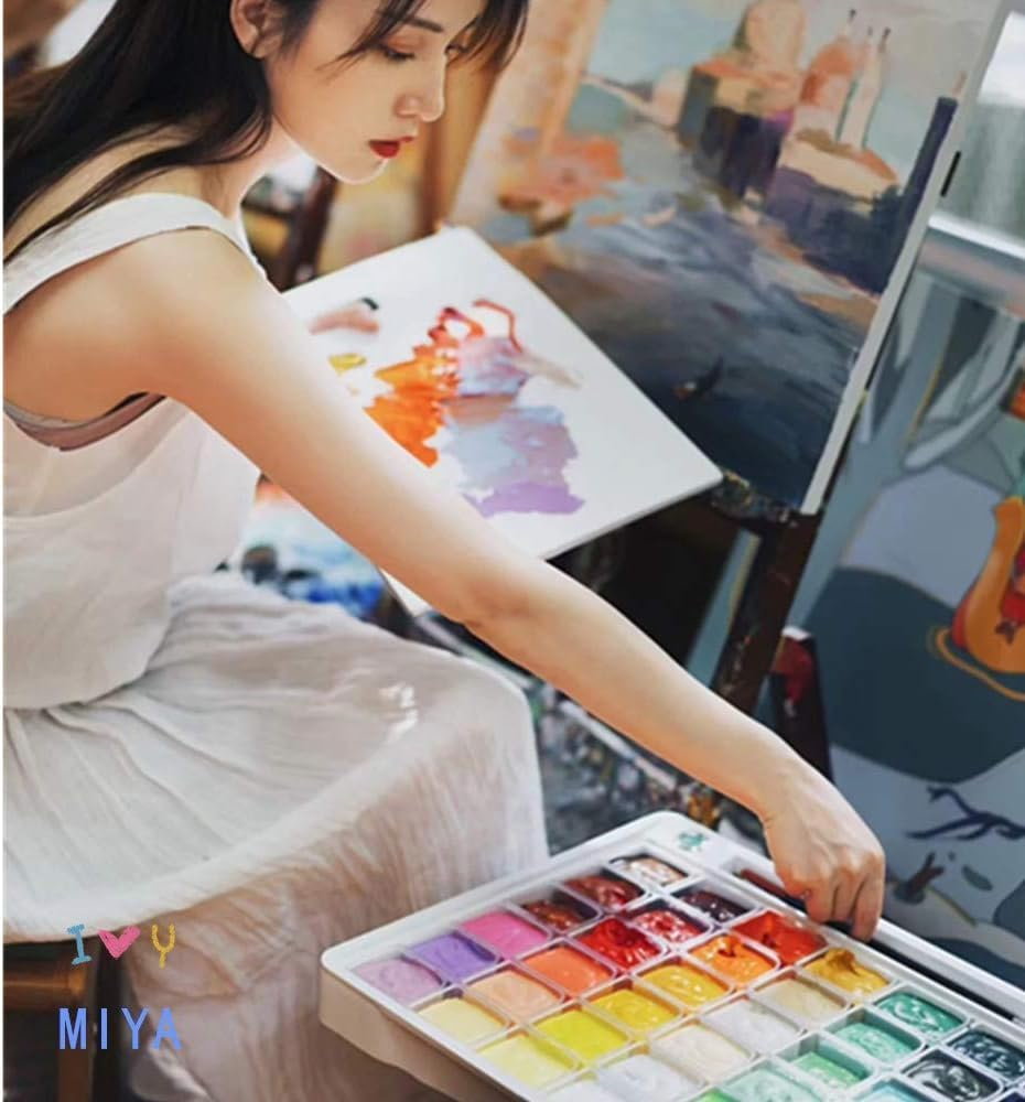 AOOK MIYA Gouache Paint Set, 56 Colors X 30 ML (56 Colors) image number 4