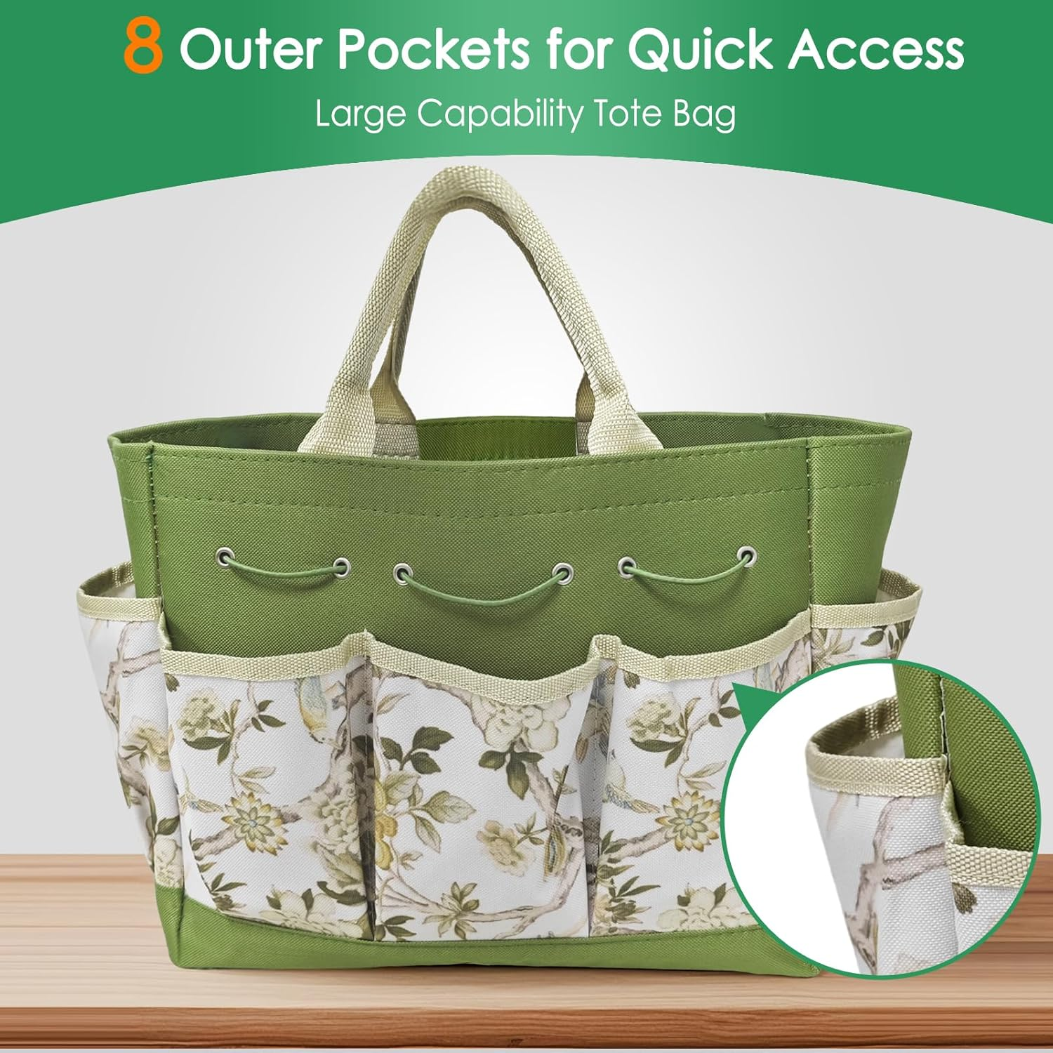 Springup 10 PCS Gardening Tools Heavy Duty Garden Tools Kit Hand Held Tool Set with Durable Organizer Tote Bag, Stainless Steel Rust Proof, Gardening Gifts for Women image number 4