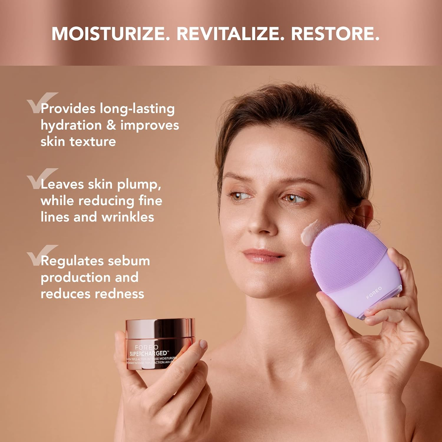 FOREO SUPERCHARGED HA+PGA Face Moisturizer - Wrinkle Cream for Face - Hyaluronic Acid & Squalane - Vegan - Cruelty & Gluten Free - Clean Skincare - 0.5 Fl.Oz image number 5