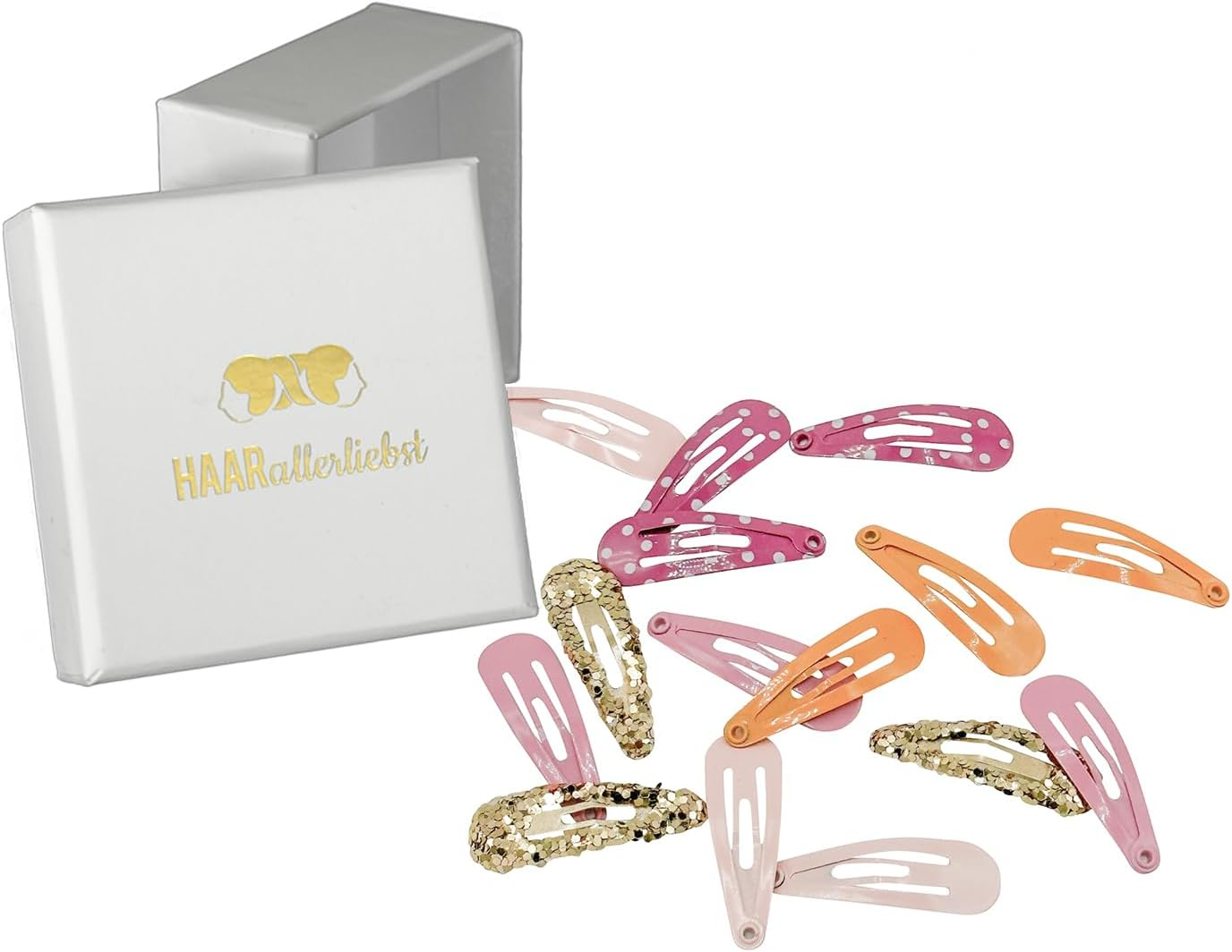 Pack of 20 Haarallerliebst&reg; Hair Clips Baby Girl Hair Clips (3 Cm) Small Colourful Mini Baby Hair Clips, Children'S Jewellery Hair Clip Hair Accessories Snap Hair Clips Glitter for Children and Women