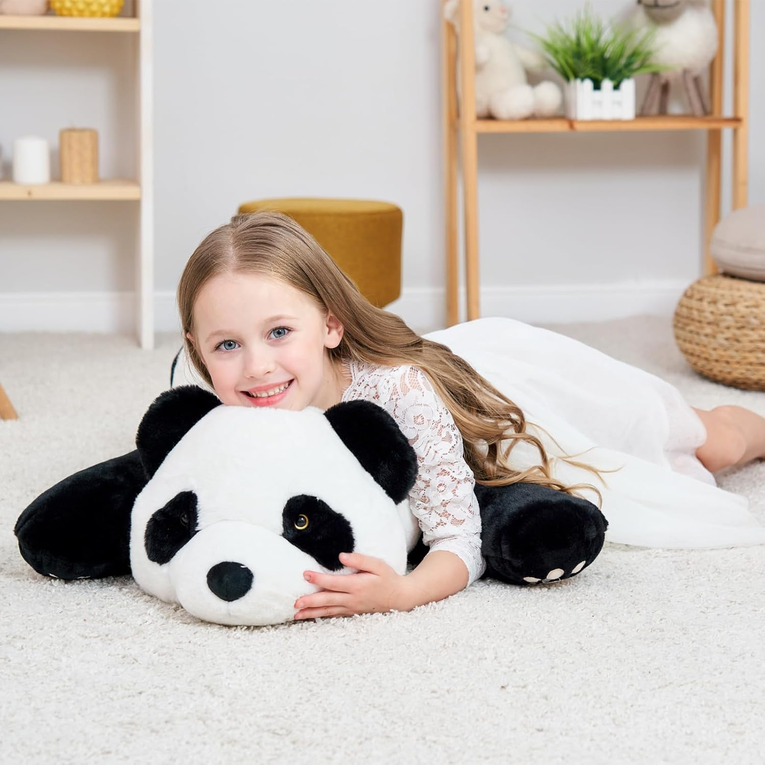 Doireum Panda Giant Weighted Stuffed Animal, 2.87Lbs Cute Big Panda Plush Hugging Pillow Toy for Boys Girls Valentine Christmas, 39.3 Inch image number 2