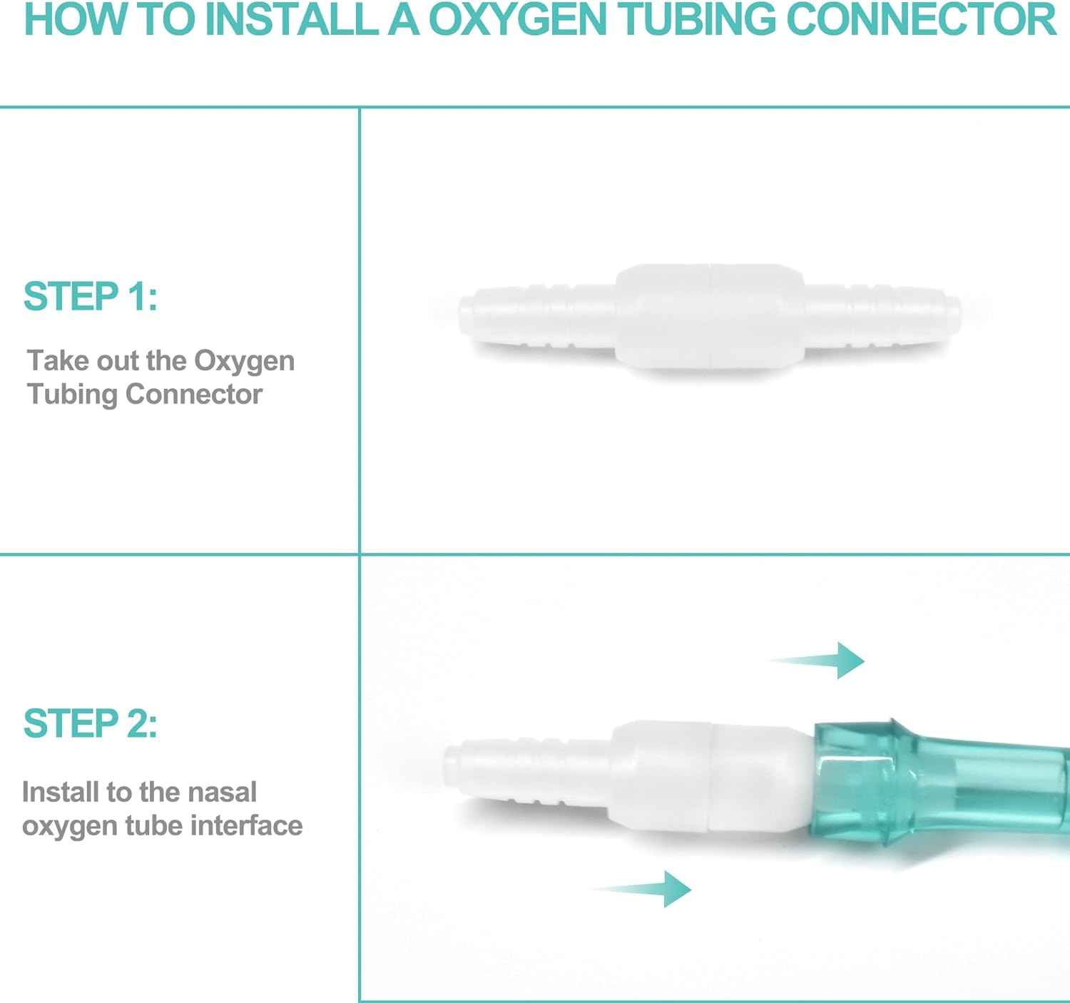 10 PCS Oxygen Nasal Cannula, Includes 5PCS 6.5Ft Nasal Tubing for Adult & 5PCS Tubing Swivel Connector, Soft-Touch & Kink-Resistant, Great-Value Supplies by Airsmart. image number 3