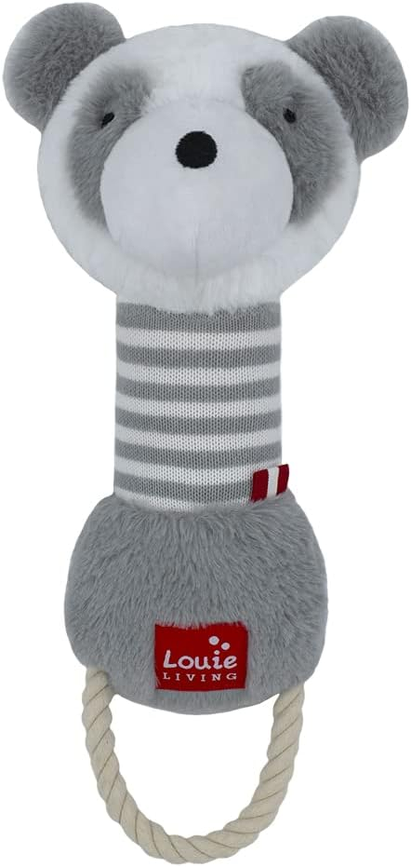 Plush Dog Toy for Chewers -Silvester the Squirrel- Soft, Durable, Squeaky & Tough - Cute Stuffed Pet Chew Toy for Small & Medium Dog Breeds & Puppies by Louie Living - Ideal for Pet Owners - Eric The Elephant image number 3