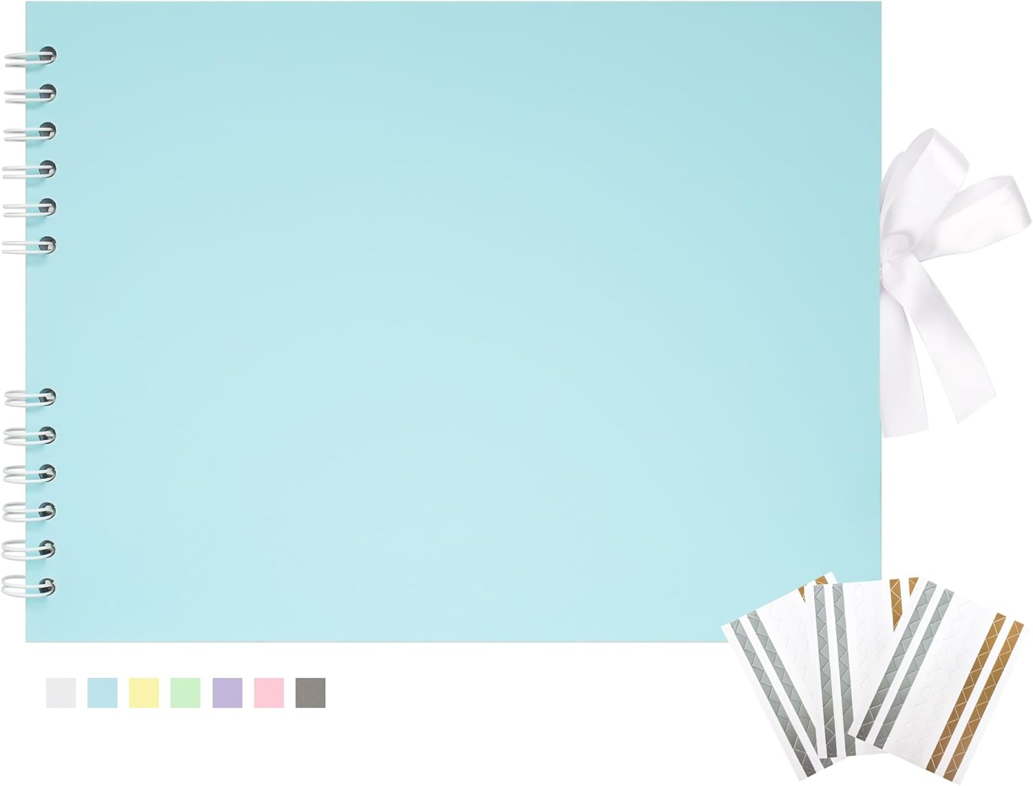 Scrapbook Photo Album 40 White Pages Scrap Book Memory Book 8.5 X 11.5 Inch Guest Book Scrapbook Album Accessories with Corner Stickers for Baby Shower, Wedding, Travelling White