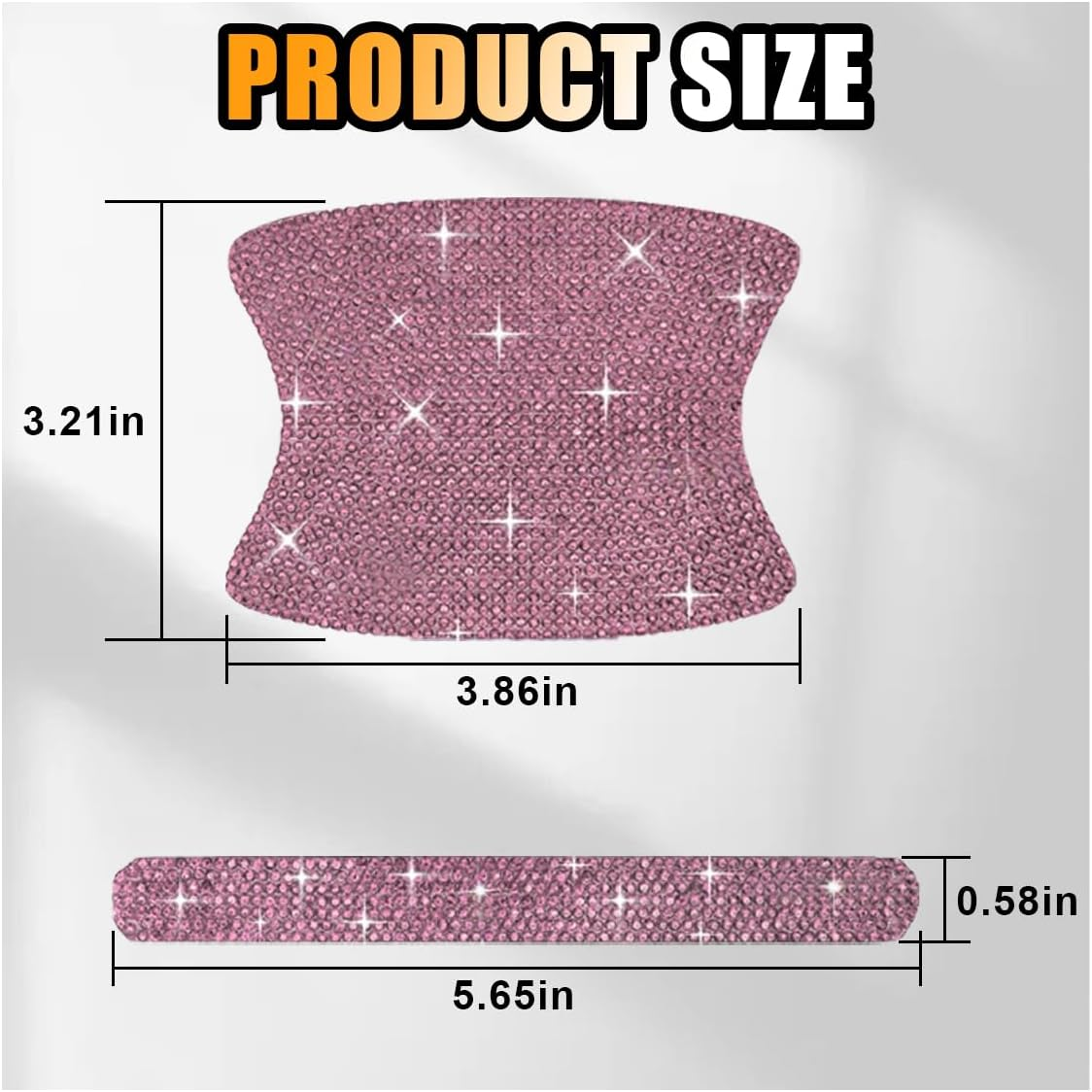 10PCS Bling Car Door Handle Anti-Scratch Sticker, Bling Car Door Handle Sticker, Universal Car Doors Handles Protective Cover, Shiny Rhinestone Auto Decor Accessories for Women (Pink) - Black image number 6