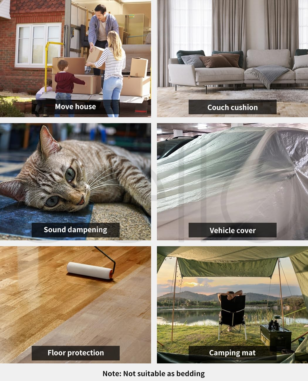 Traderight 5Pcs Moving Blanket Furniture Protection Quilted Removalist Pad 1.8Mx3.4M image number 4