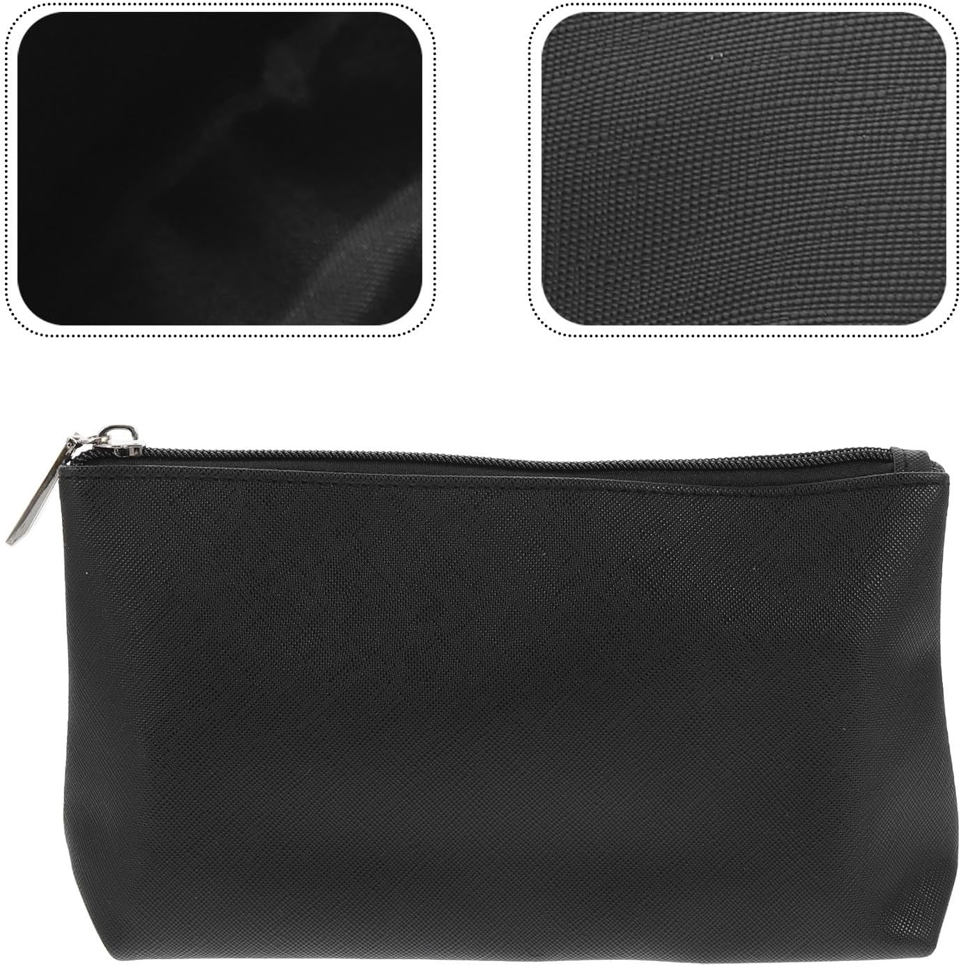 TEHAUX Portable Supple PU Leather Makeup Brush Storage Pouch Compact Medium Travel Cosmetic Bag Zipper Closure for Women Toiletries and Coin Pouch image number 4