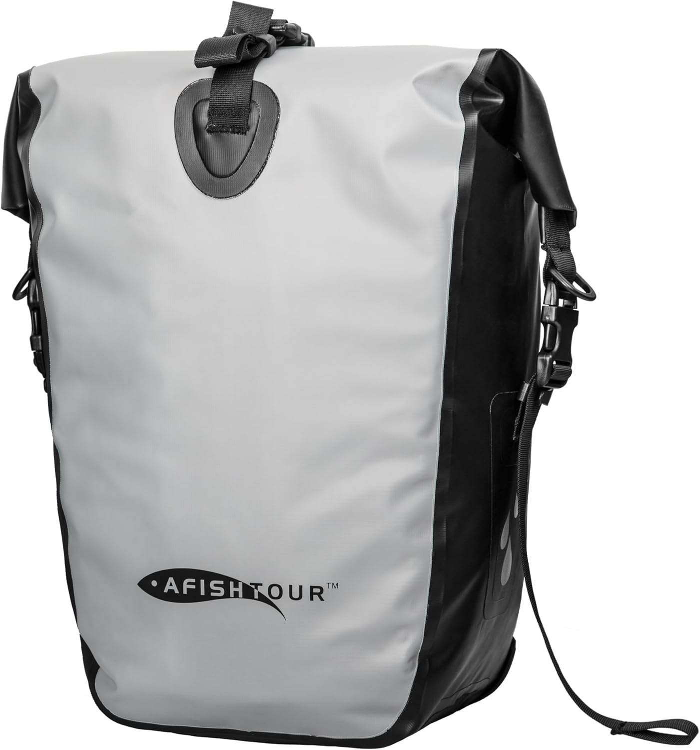 AFISHTOUR Waterproof Bike Pannier -25 L Saddle Bag for Bicycles Rear Rack - Bike Bag for Grocery, Laptop (Grey,1 PCS) image number 5
