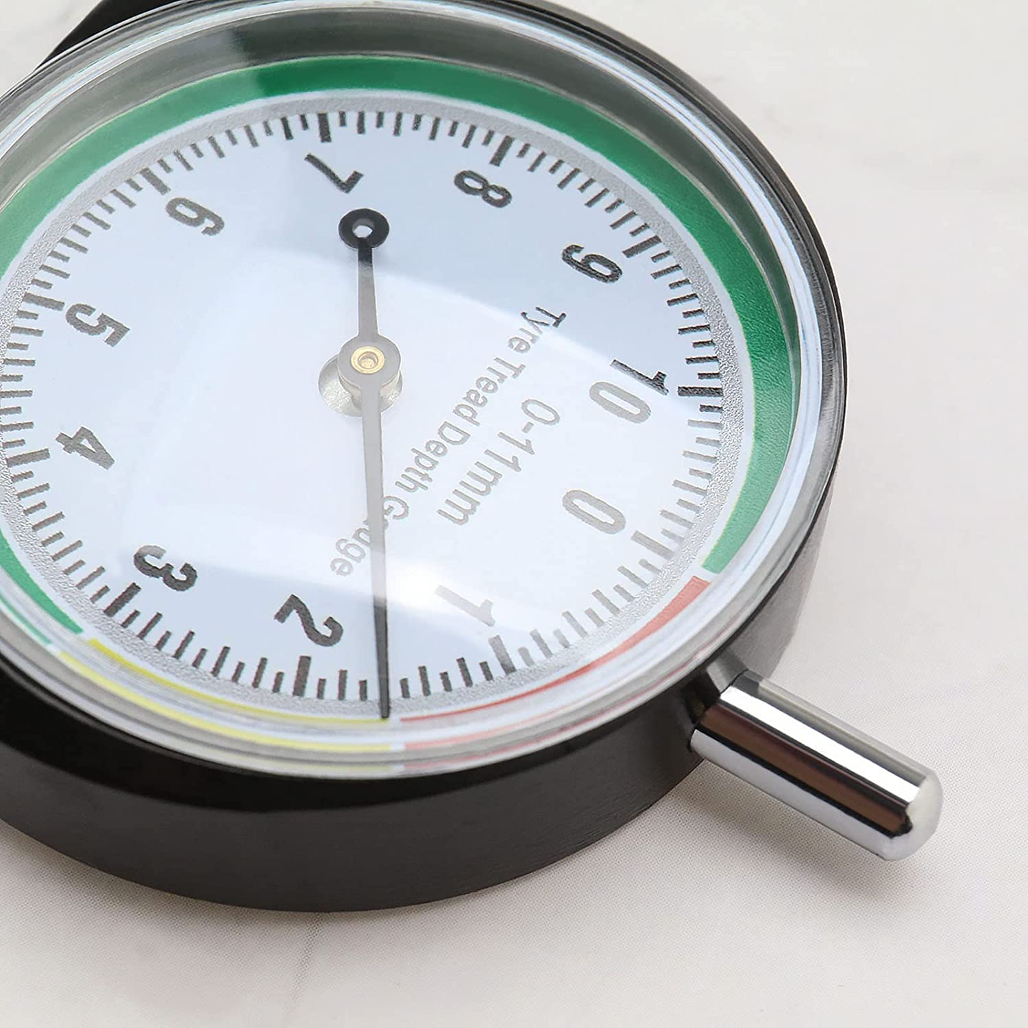 SING F LTD Professional Dial Type Tyre Tread Depth Gauge Portable Wheel Tyre Measurement Tool Range 0-11Mm for Cars Motorcycles Trucks Off-Road Vehicles image number 1