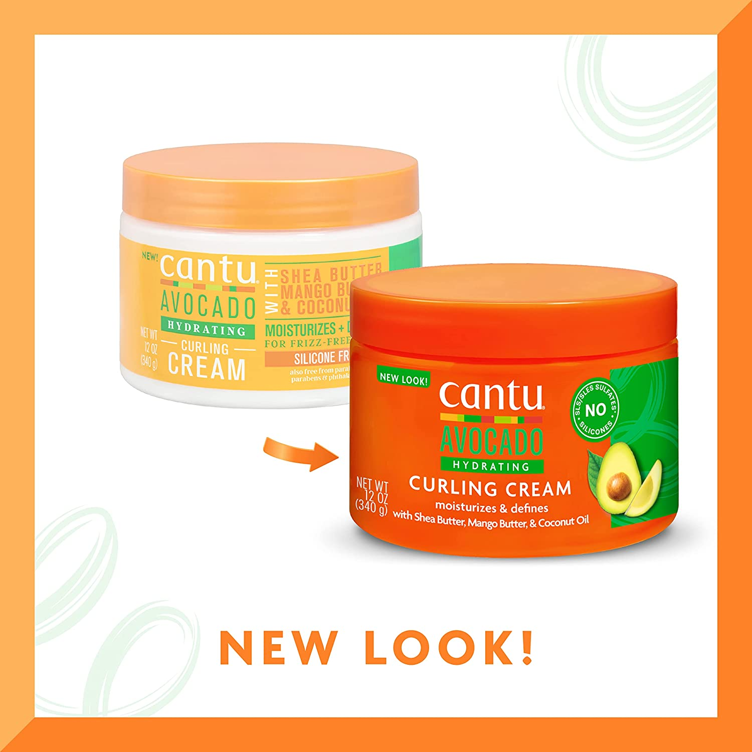 Cantu Avocado Silicone-Free Hydrating Curling Hair Styling Cream with Shea Butter, 12 Ounce (Packaging May Vary) image number 2