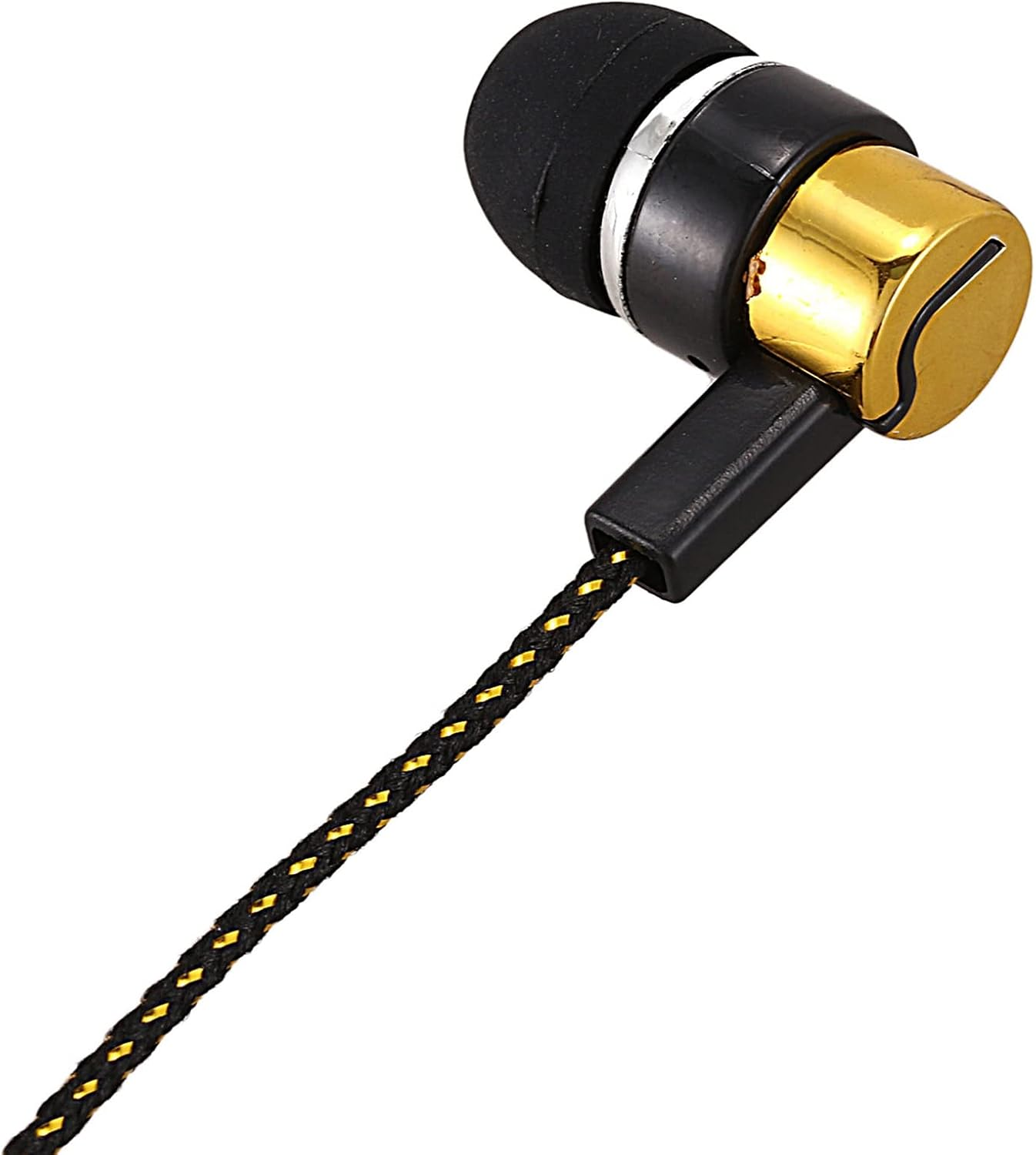 Kaifucy 2Pcs 1.1M Reflective Fiber Cloth Line Noise Isolating Stereo In-Ear Earphone Earbuds Headphones Golden image number 6