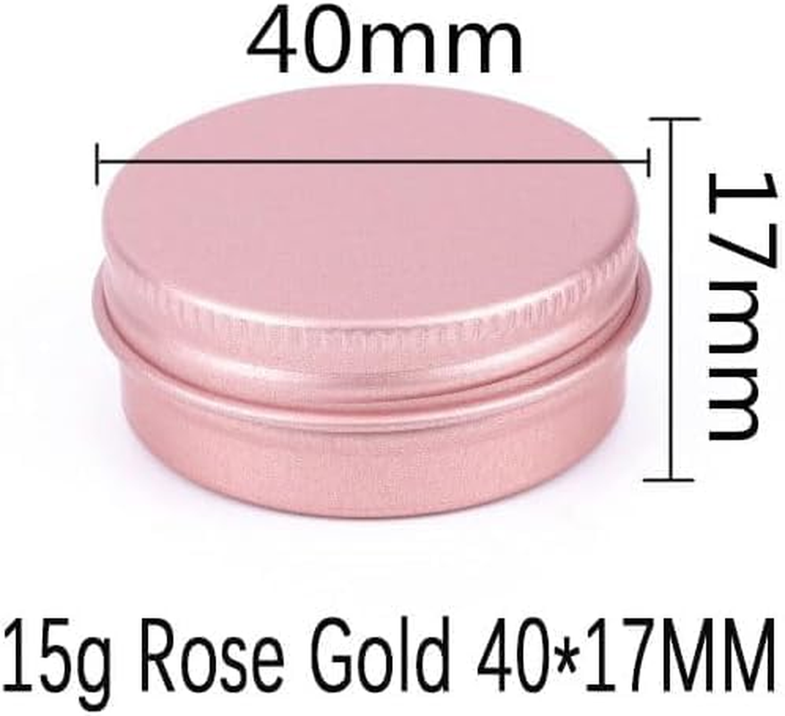 12Pcs Rose Gold Aluminum Tin Jars,Rose Gold Metal round Tins Aluminum Tin Can Salve Tin Container with Screw Lid,Rose Gold Aluminum Tin Jar Refillable Container Aluminum Screw Lid round Tin Container image number 6