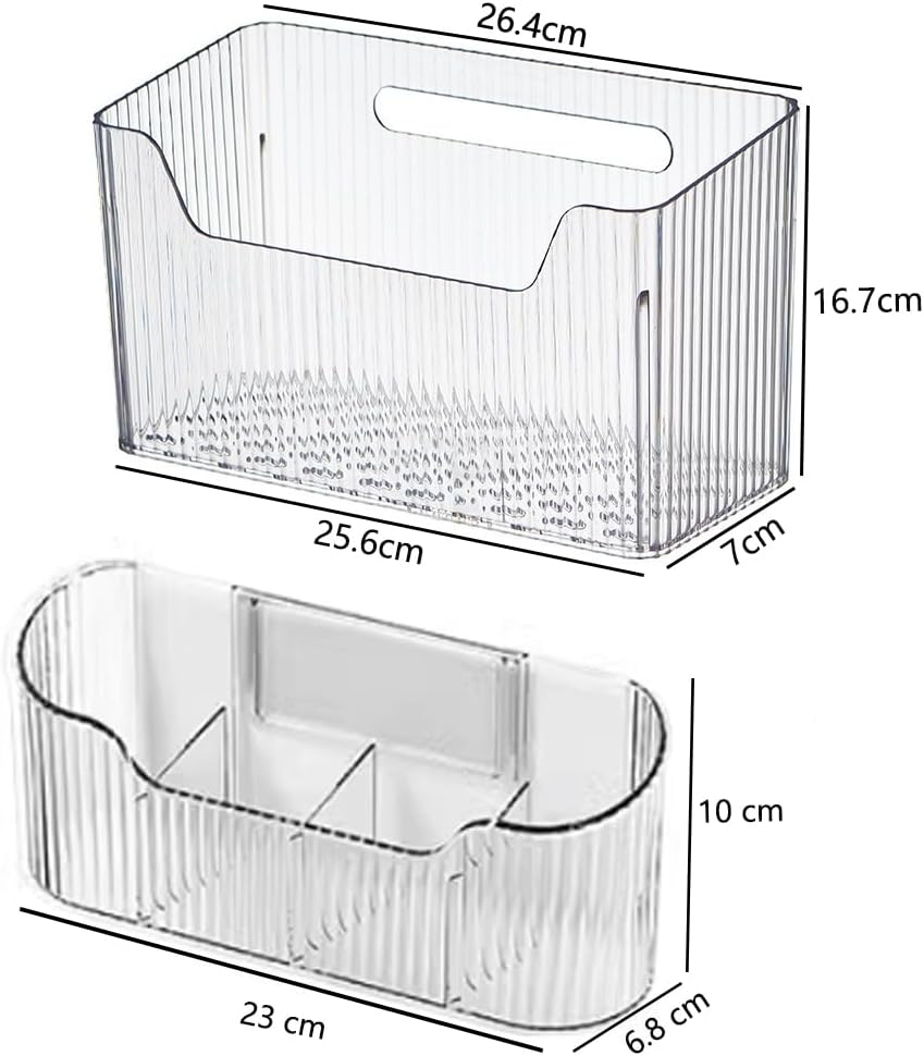 Pack of 2 Kitchen Cabinet Door Storage Box, Self-Adhesive Wall Mounted Storage Box, Cupboard/Bathroom/Fridge Small Items Organiser Storage Box image number 4