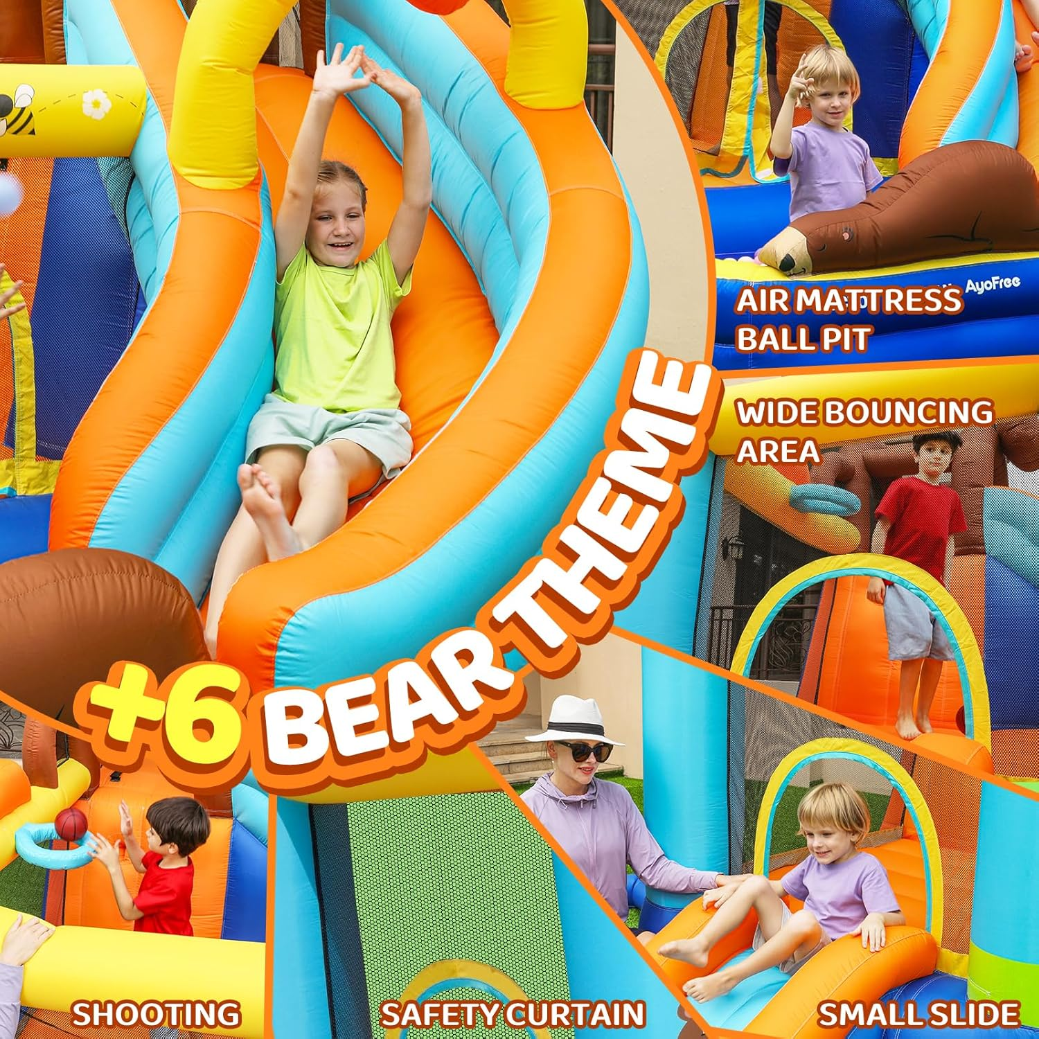 X Doctor Dolphin Inflatable Bounce House for Kids Fun, Double Slide Jumping Inflatable Bouncer Blow up Toddler Bouncy House for Kids 2-12 with Blower Use for Indoor&Outdoor image number 5