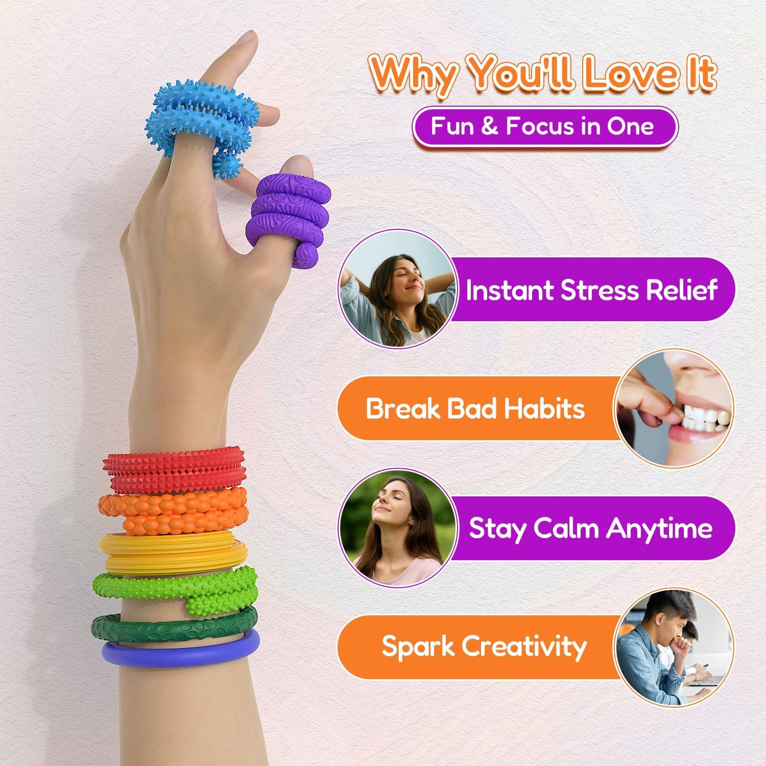 Fidget Toys Sensory Stick: 8 Pack Flexible Sensory Sticks Toys for Kids,Calm down Travel Airplane Toy, Quiet Stress Relief Bendable Fidgets for Autism ADHD, Christmas Stocking Stuffers & Birthday Gift image number 1