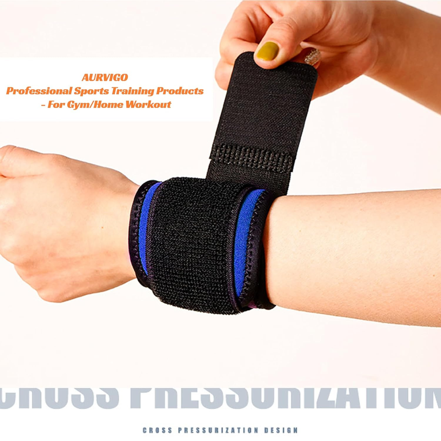 Wrist Brace 2 Pack - Wrist Support for Carpal Tunnel Pain Relief for Men & Women - Adjustable Wrist Straps for Weightlifting, Gym, Sports, Cycling - Comfortable & Flexible Wrist Guard for Sprains (Pink) image number 1